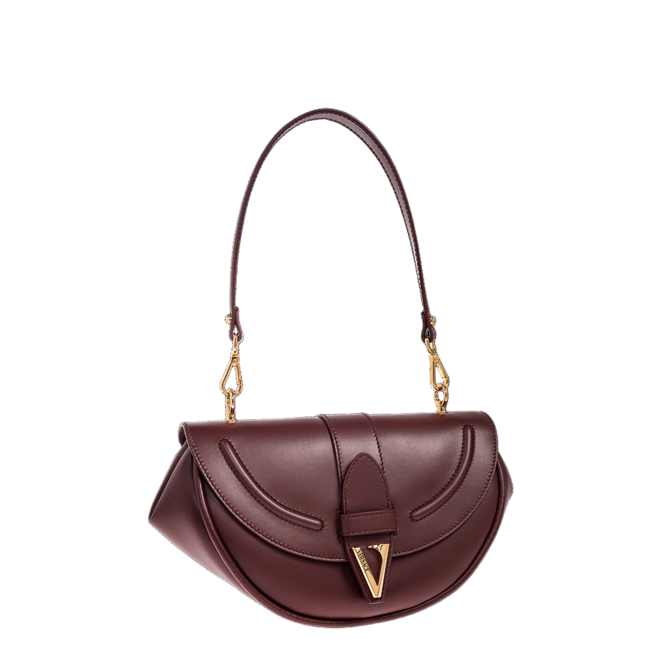 Virtus Small Calf Leather Shoulder Bag - Burgundy - Image 3