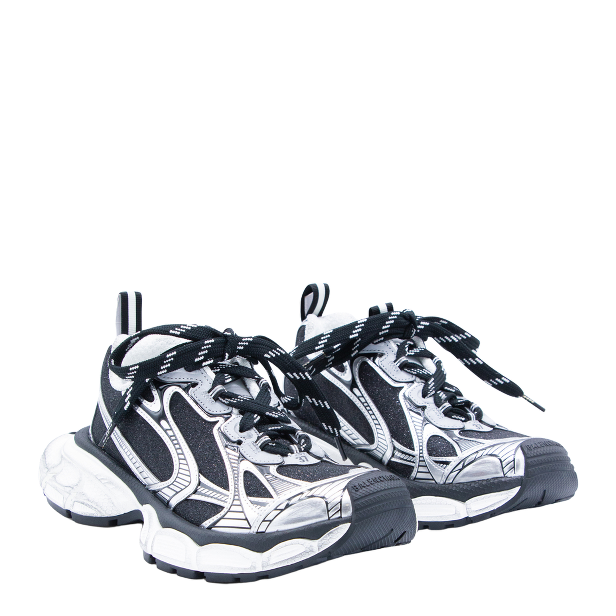 3XL Sneakers in Black and Silver with Glitter - Image 3