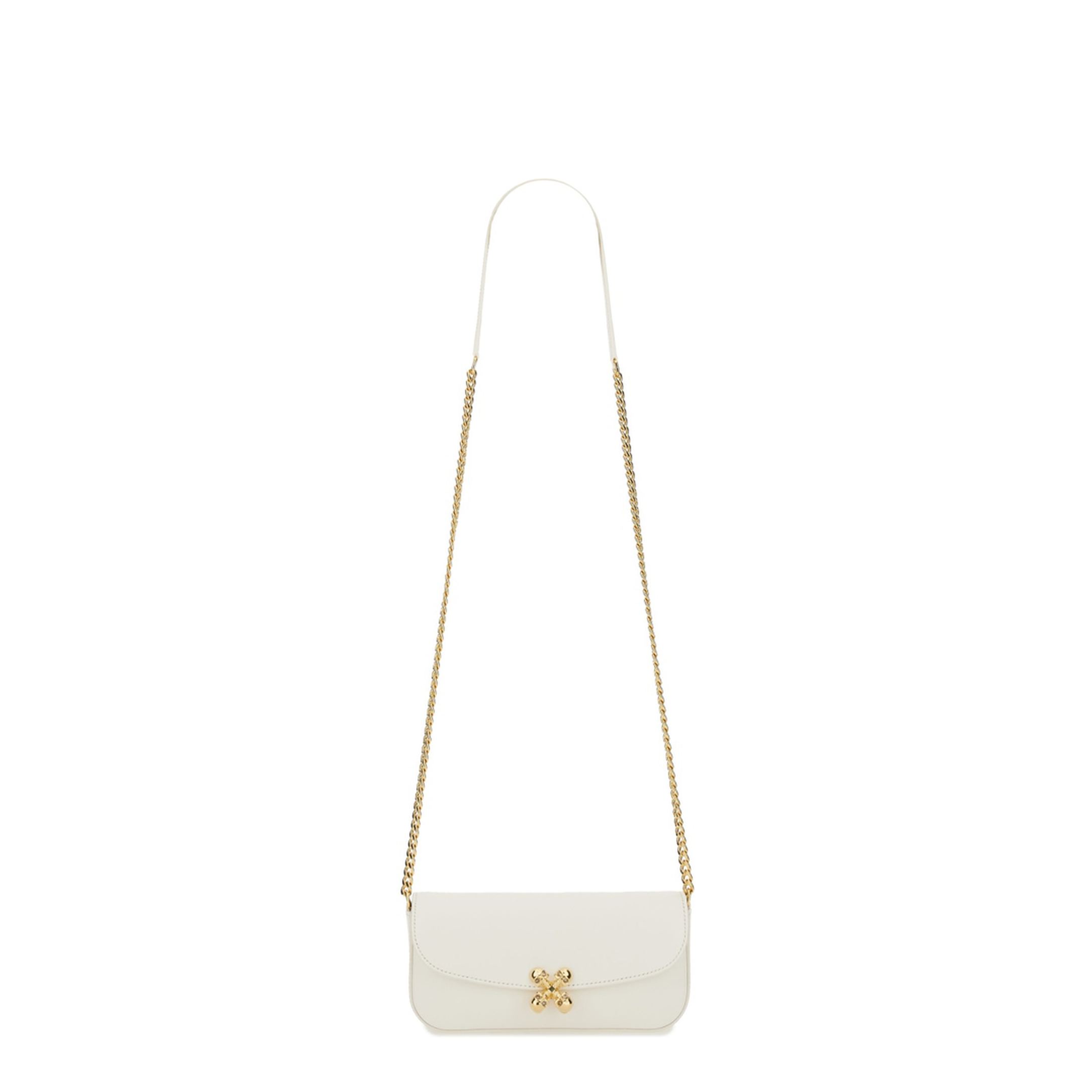 Skull Flower Small Calf Leather Crossbody - Ivory - Image 1