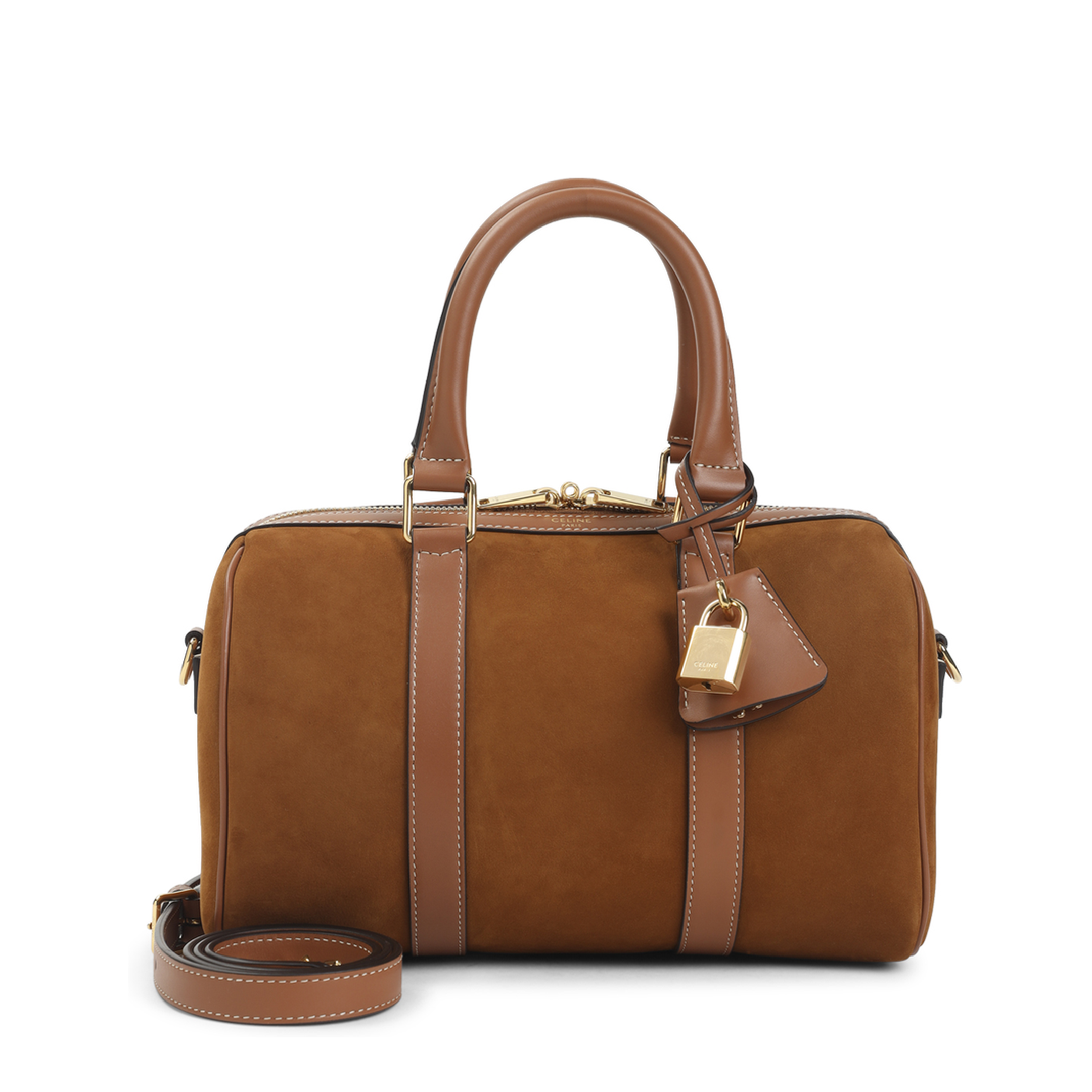 Medium Boston Nubuck Calfskin Handbag Brown - Image 2