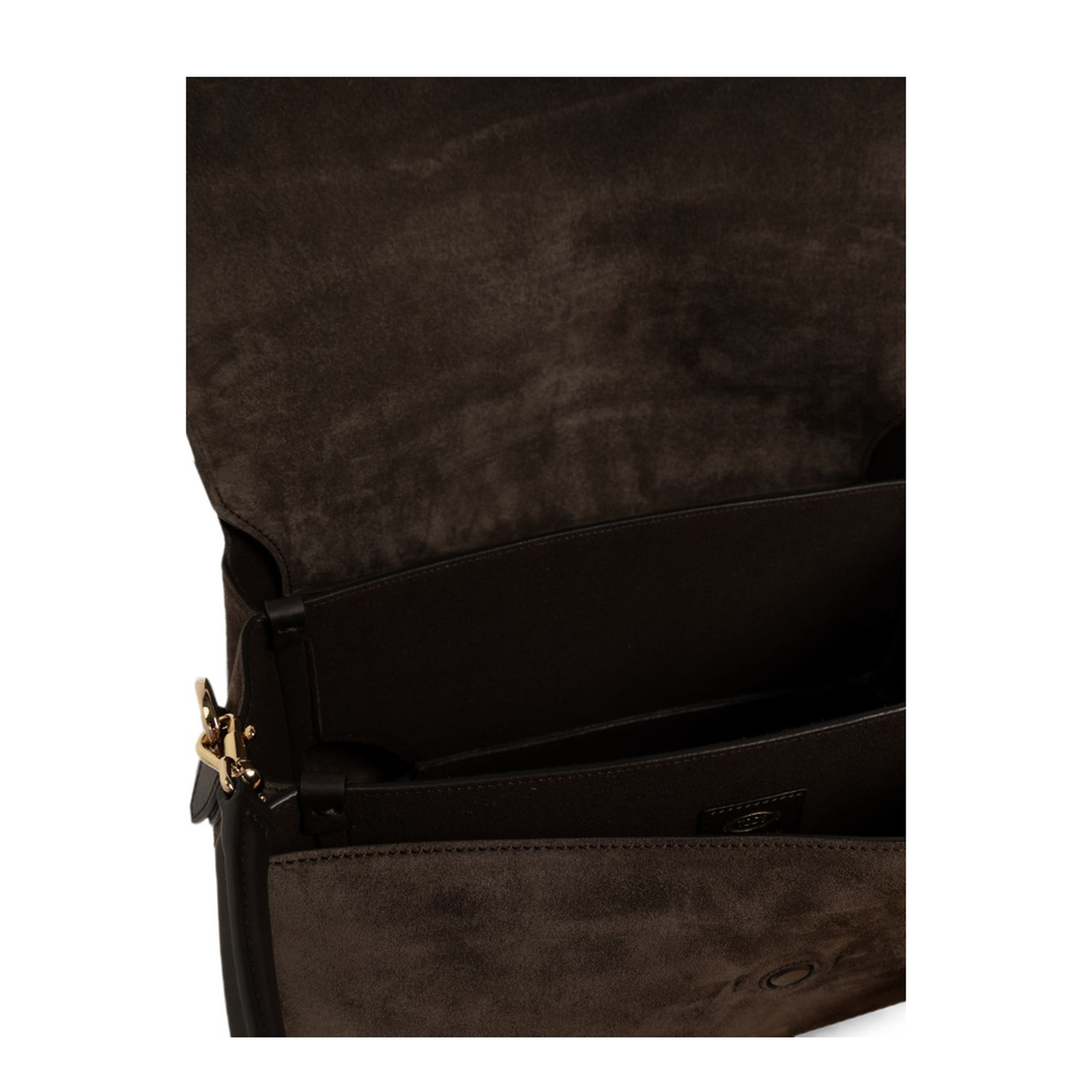 T Timeless Suede Leather Shoulder Bag - Brown - Image 2