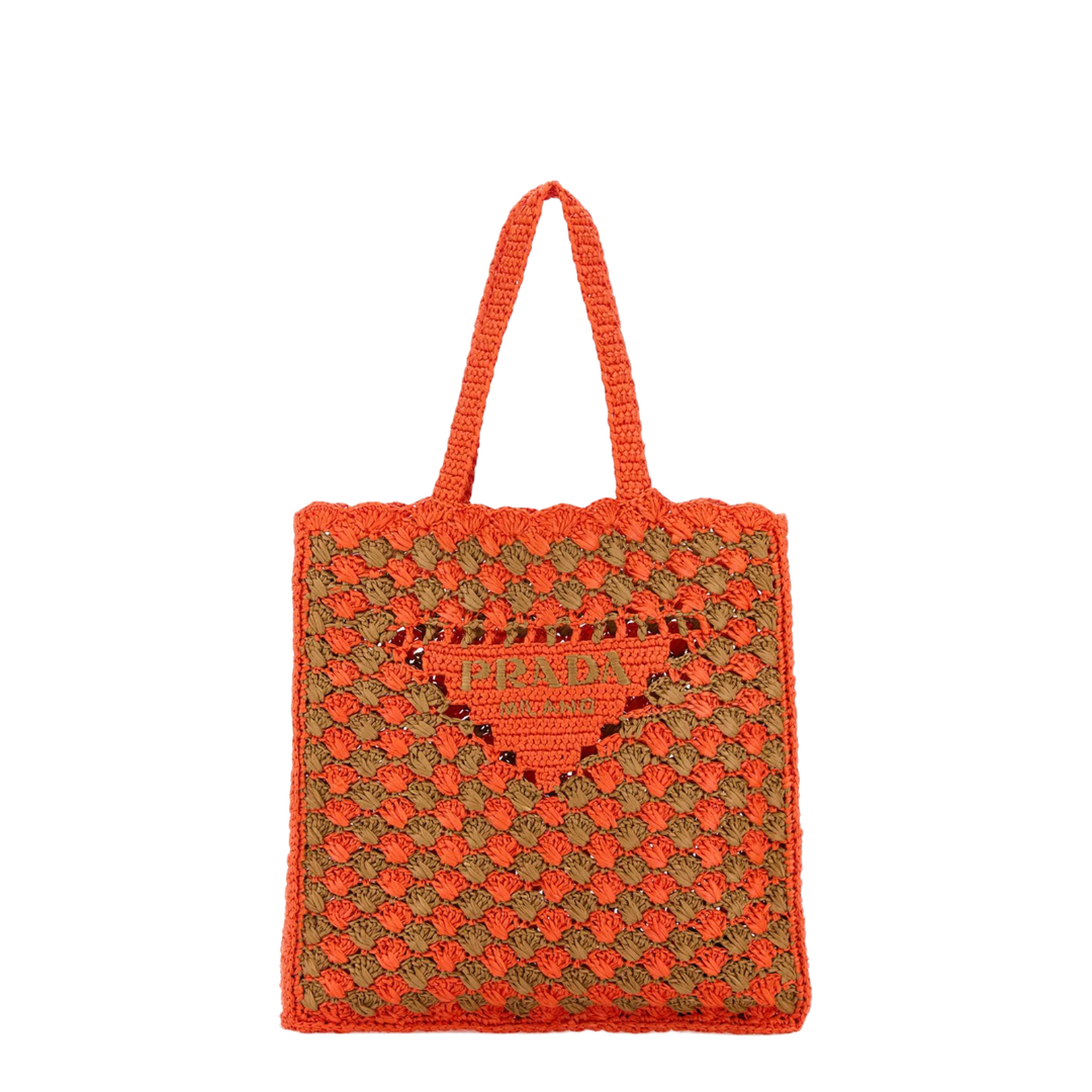Two-tone Raffia Shopping Bag - Image 1