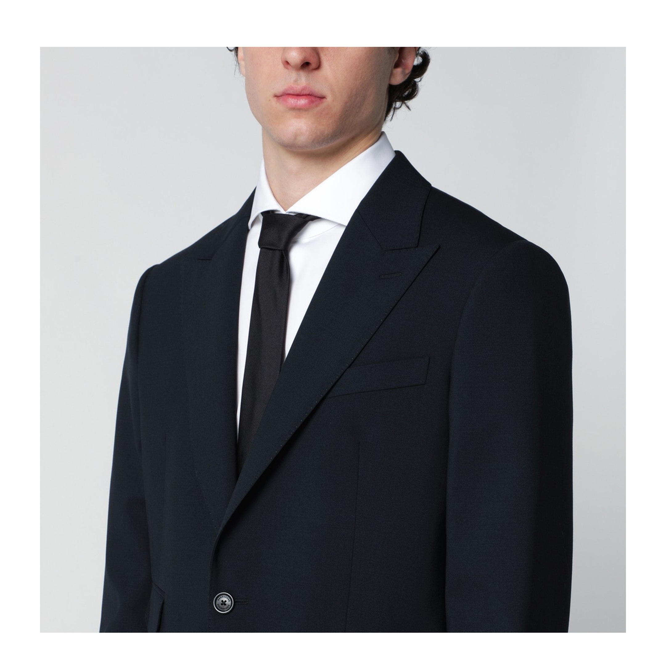 Navy Blue Single-Breasted Suit in Wool Blend - Image 2