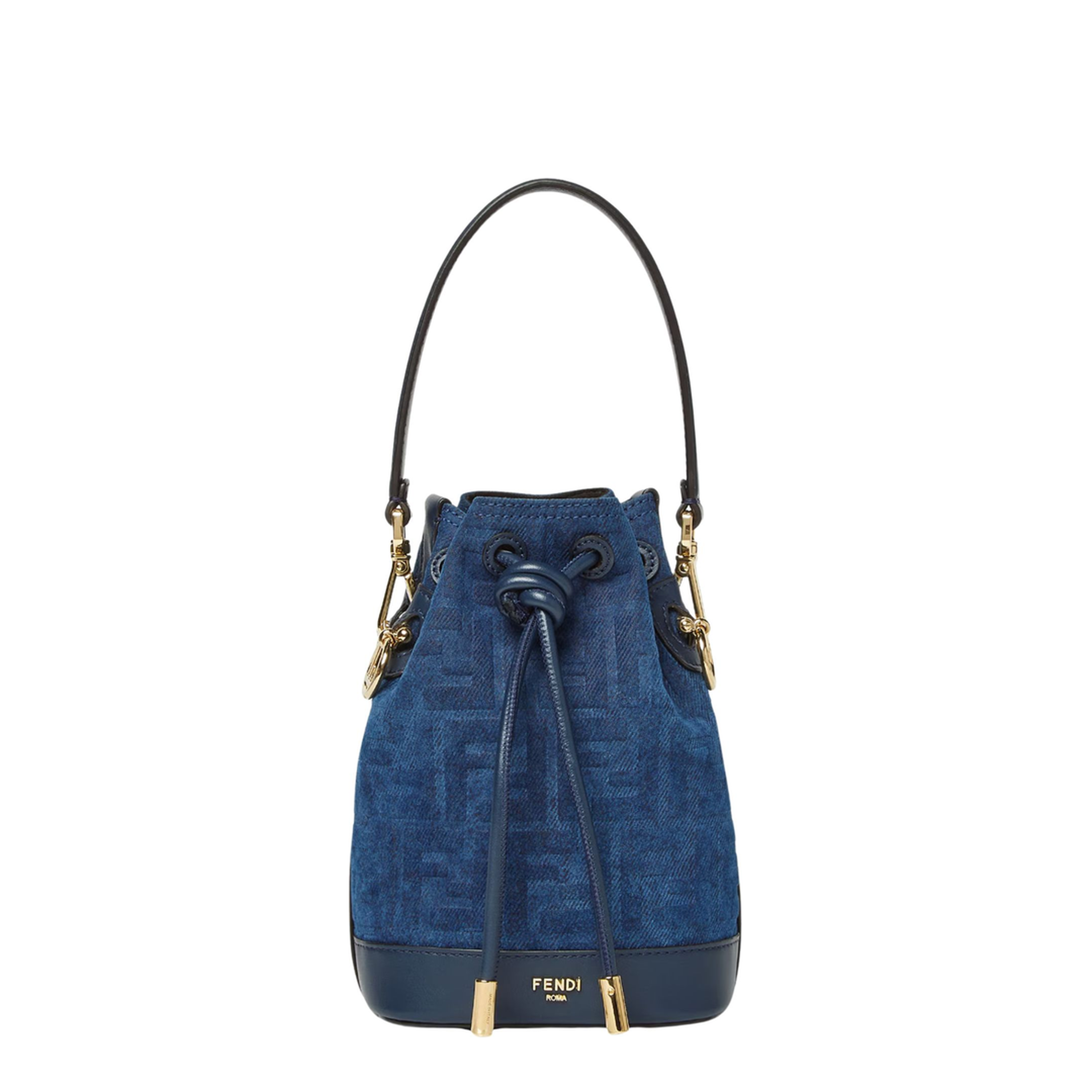 Mon Tresor FF Flocked Denim Crossbody Bag - Image 1