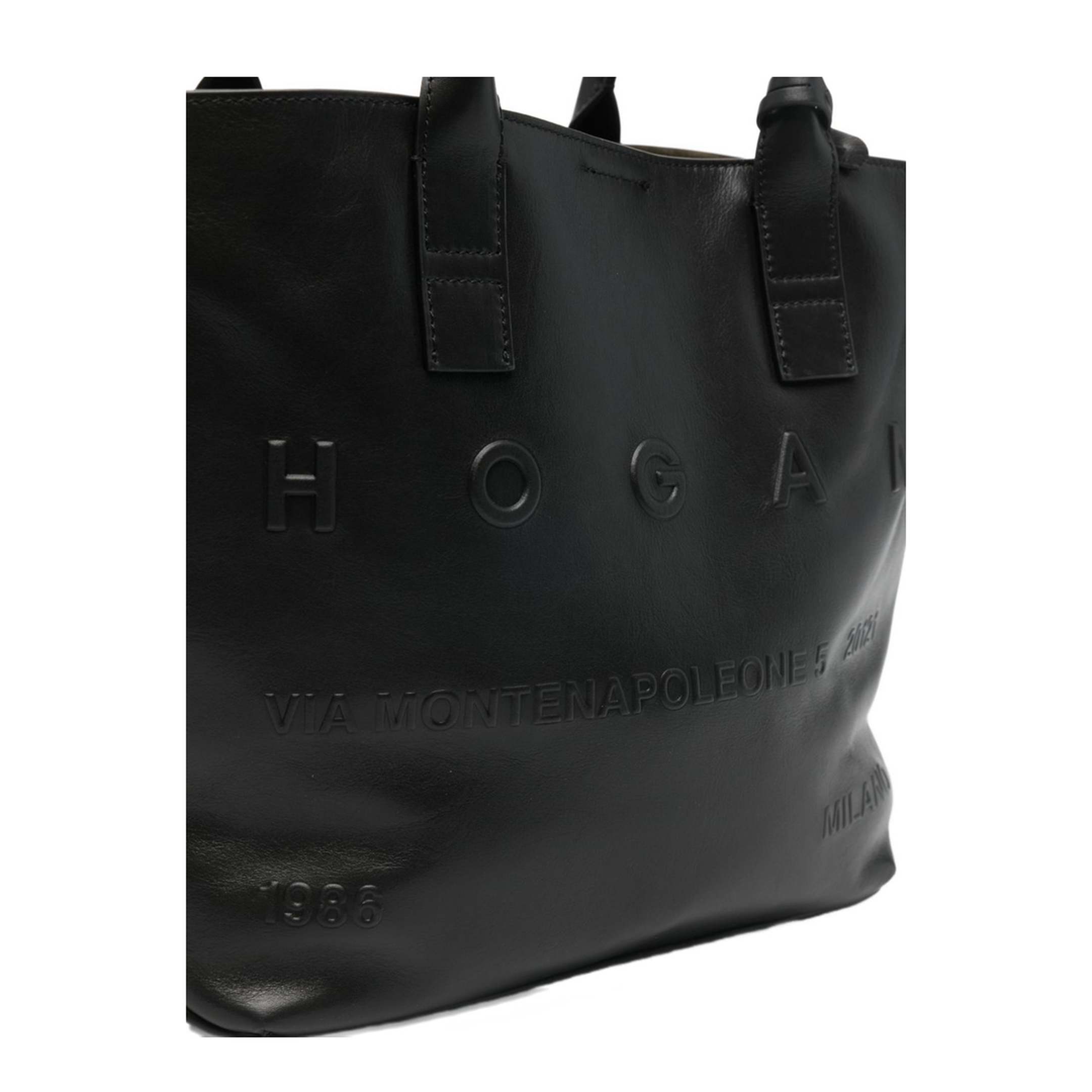 Address Small Calf Leather Tote Bag - Black - Image 3