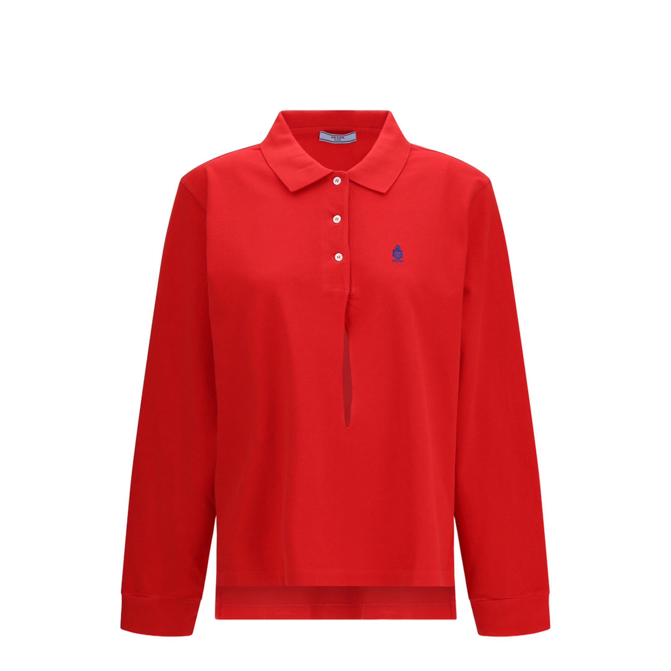 Long-sleeve cotton piqué Polo - Image 1