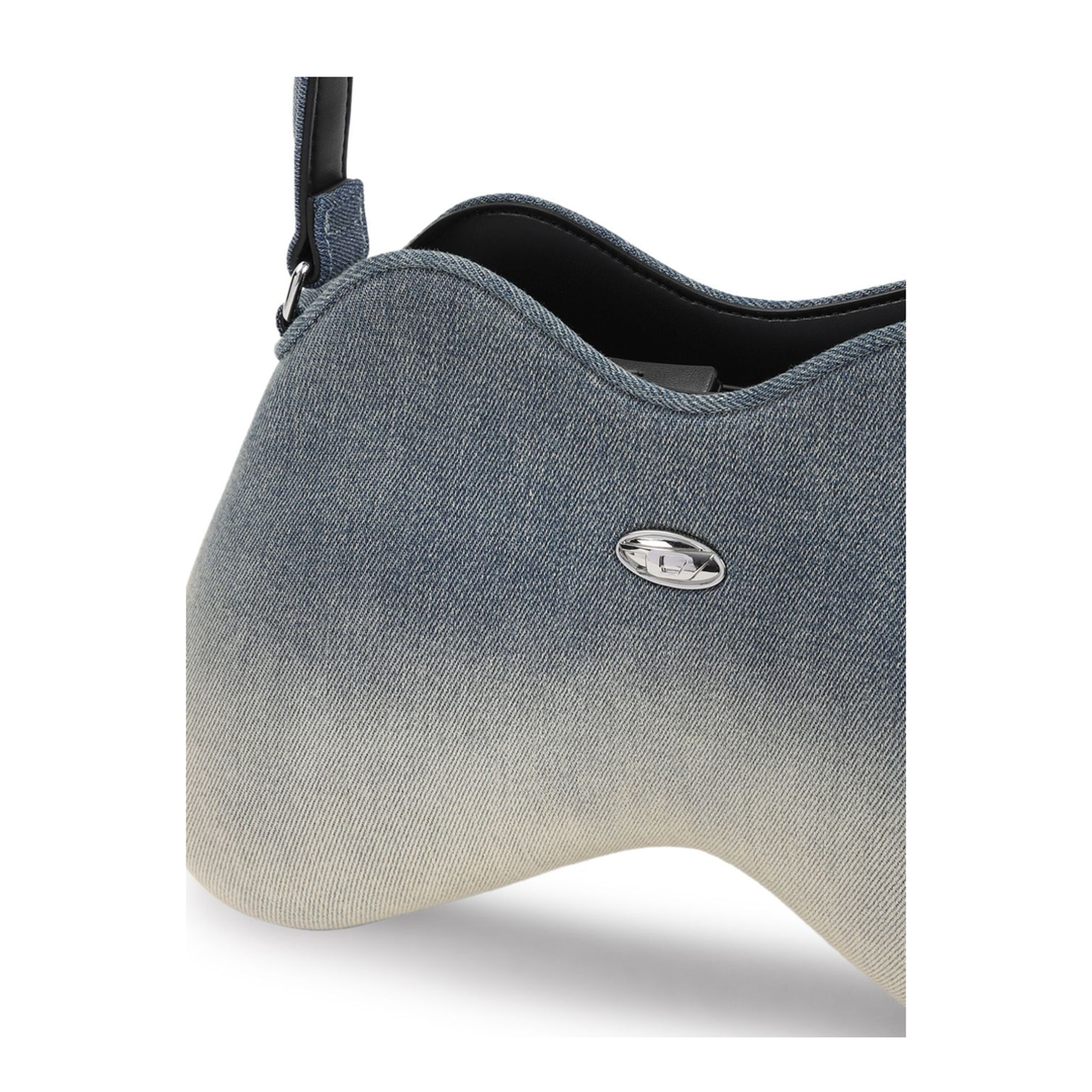 Double-D Medium Solarised Denim Shoulder Bag - Blue - Image 3