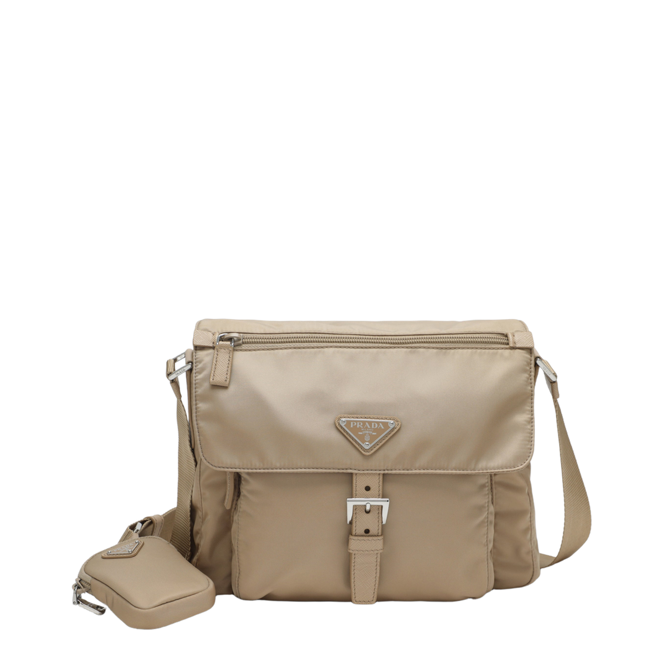 Crossbody Bag In Camel Re-Nylon - Image 1