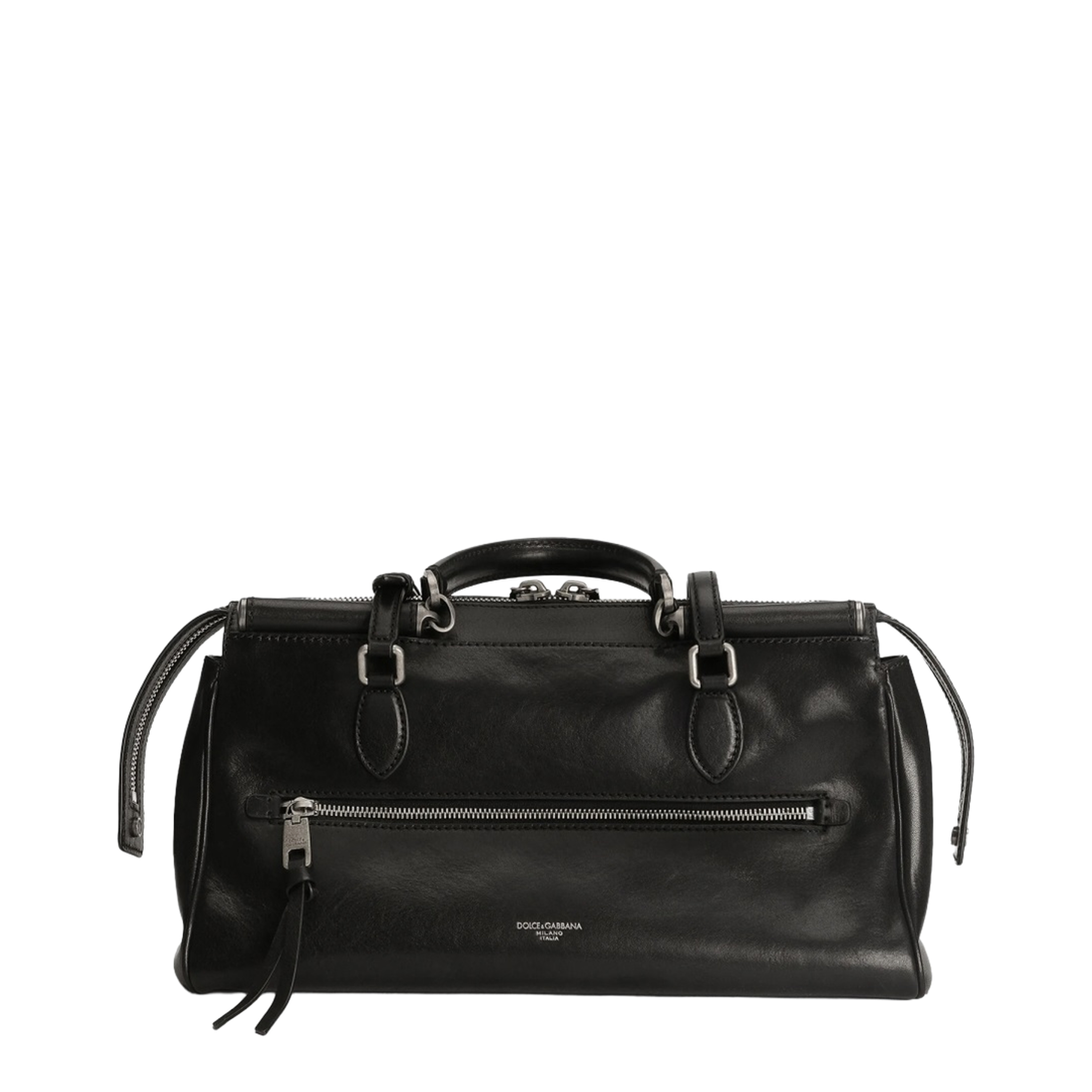 Vittoria Medium Calfskin Top Handle Bag - Black - Image 3