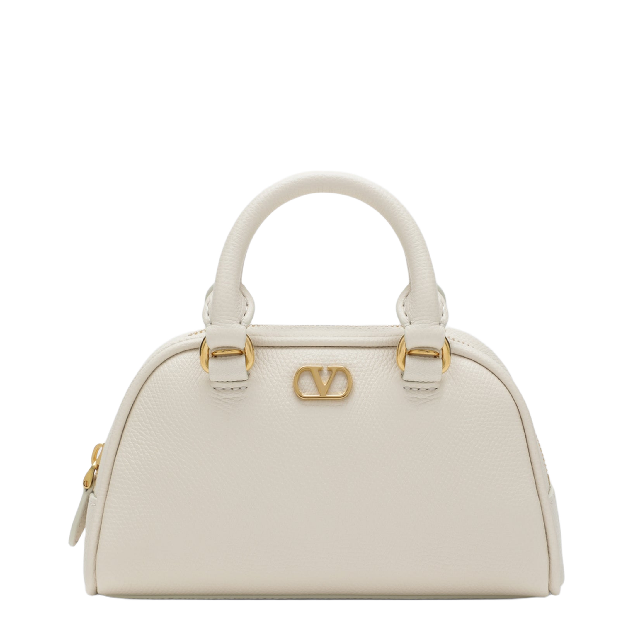 Ivory VLogo Signature Mini Duffle Bag in Grained Calfskin - Image 1