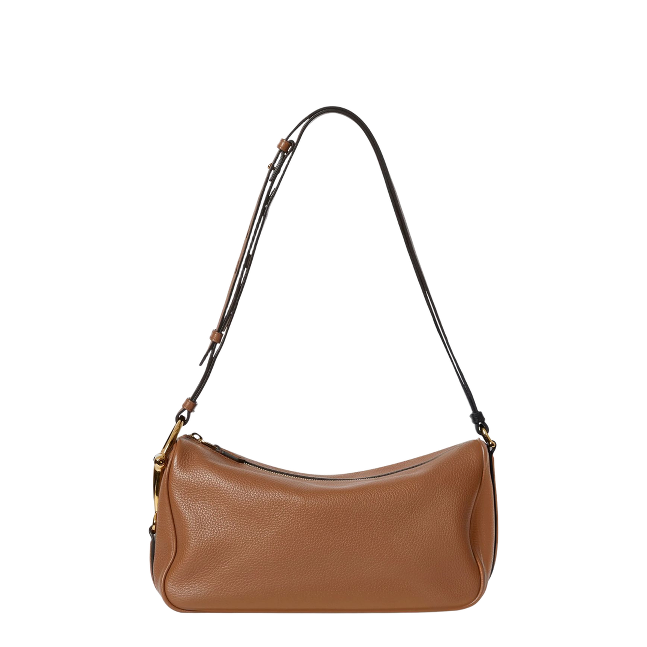 Half Horsebit Medium Grainy Leather Shoulder Bag - Brown Leather - Image 5