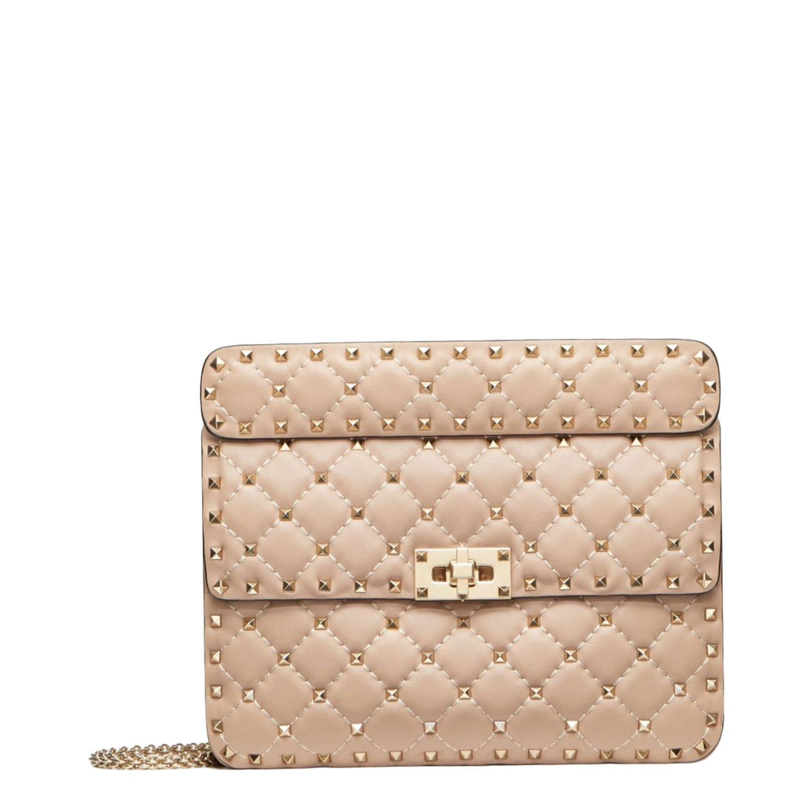Medium Nappa Rockstud Spike Bag in Poudre - Image 3