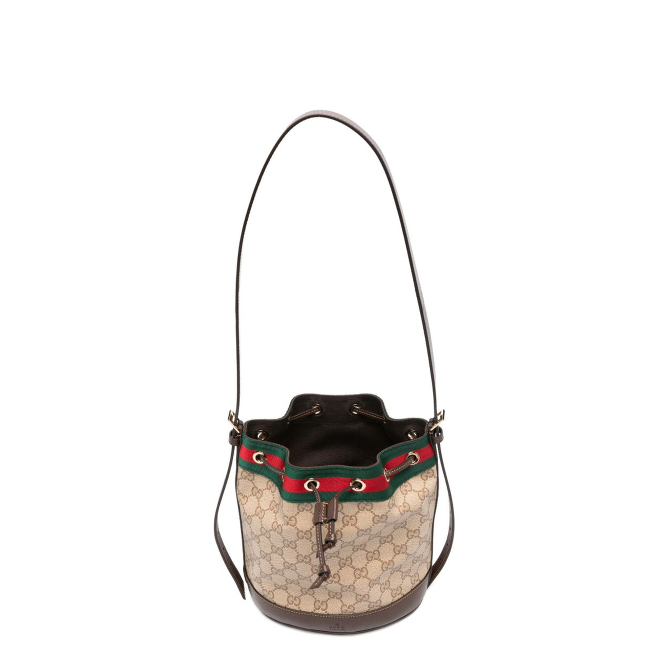 Venice Small GG Coated Canvas Bucket Bag - Sand and Brown GG Canvas - Image 3
