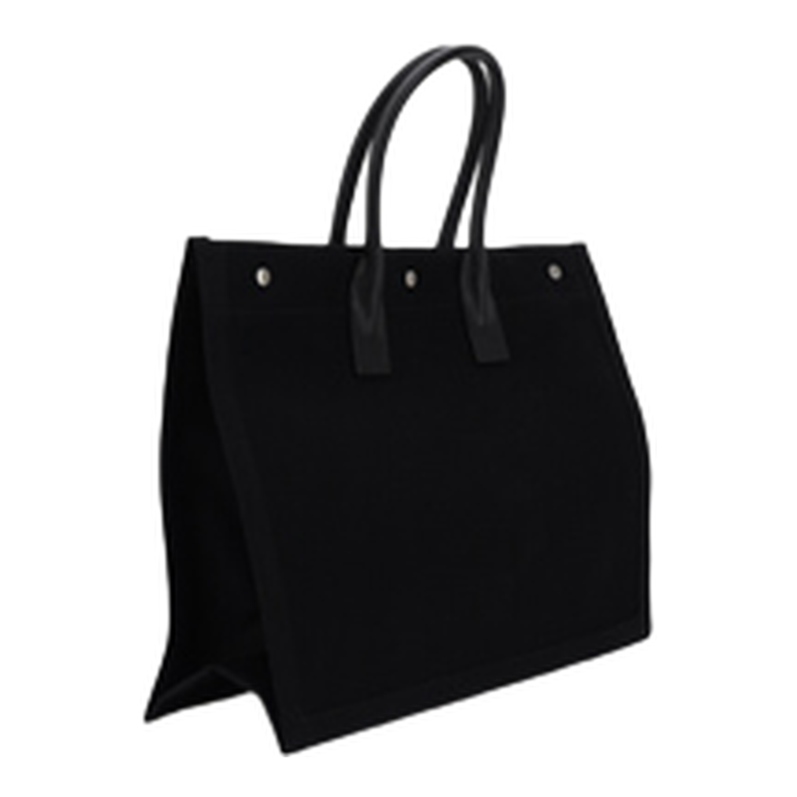 Rive Gauche Large Linen-Cotton-Leather Tote - Noir - Image 5