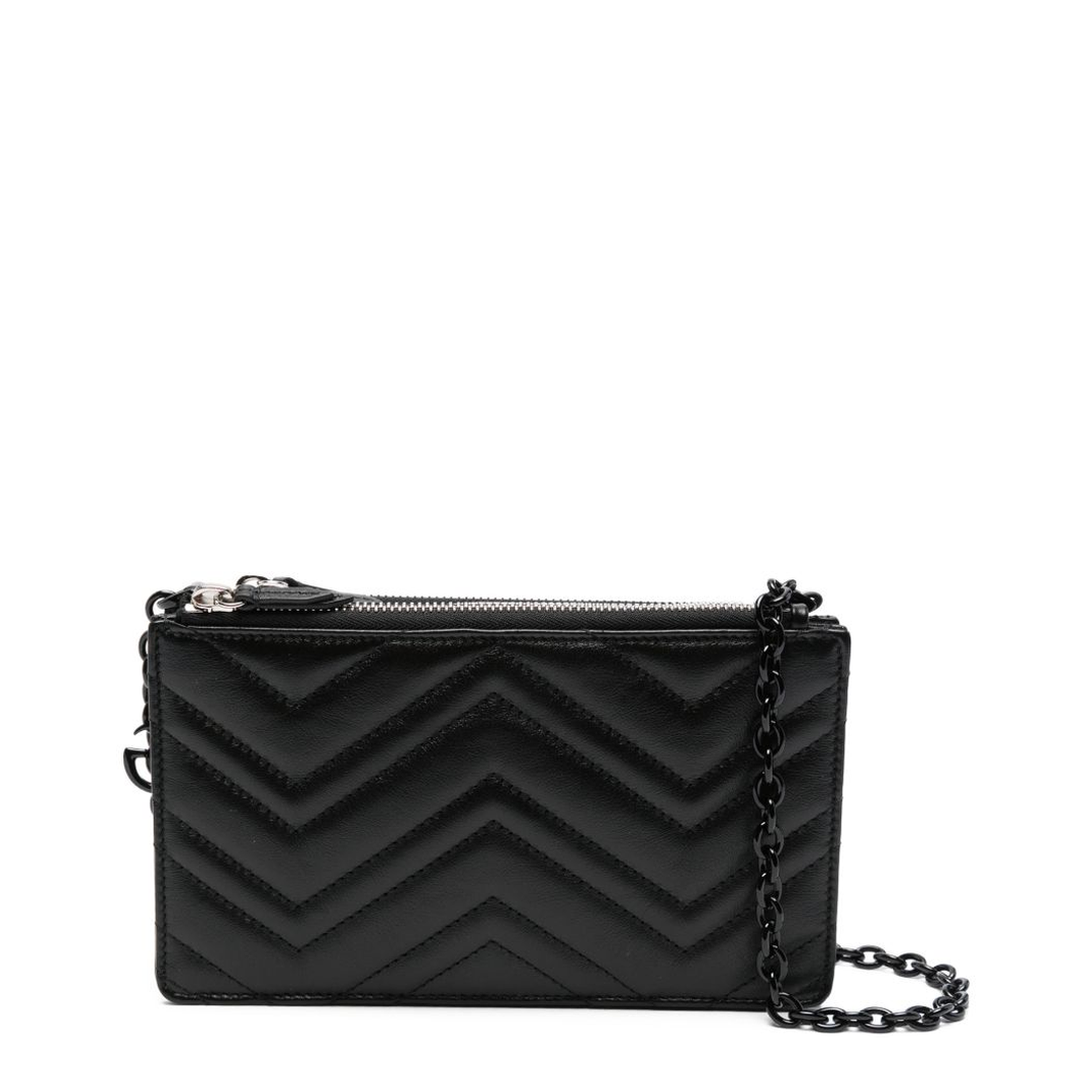 GG Marmont Mini Calfskin Leather Shoulder Bag - Black - Image 1