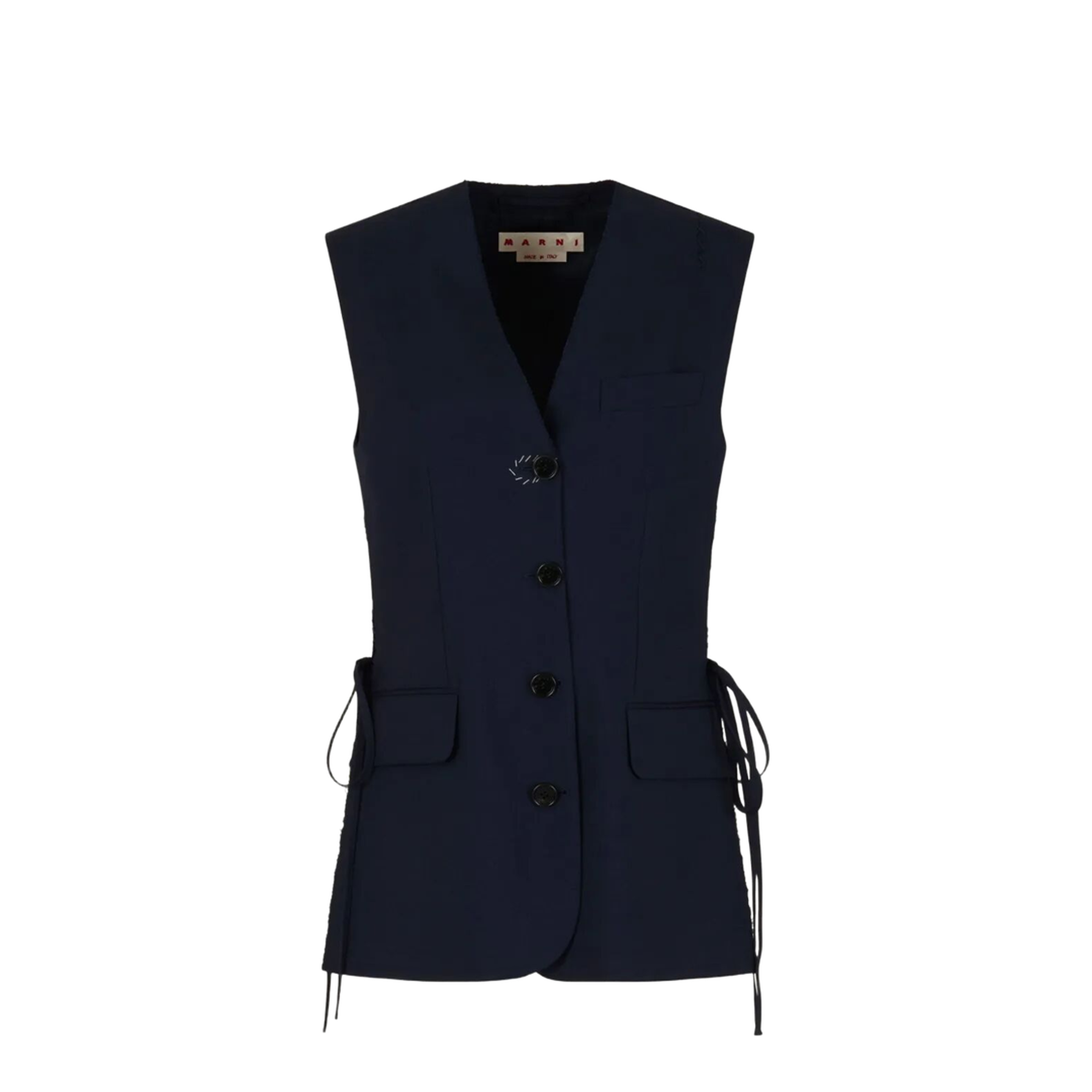 Wool Waistcoat with Side Slits - Image 1