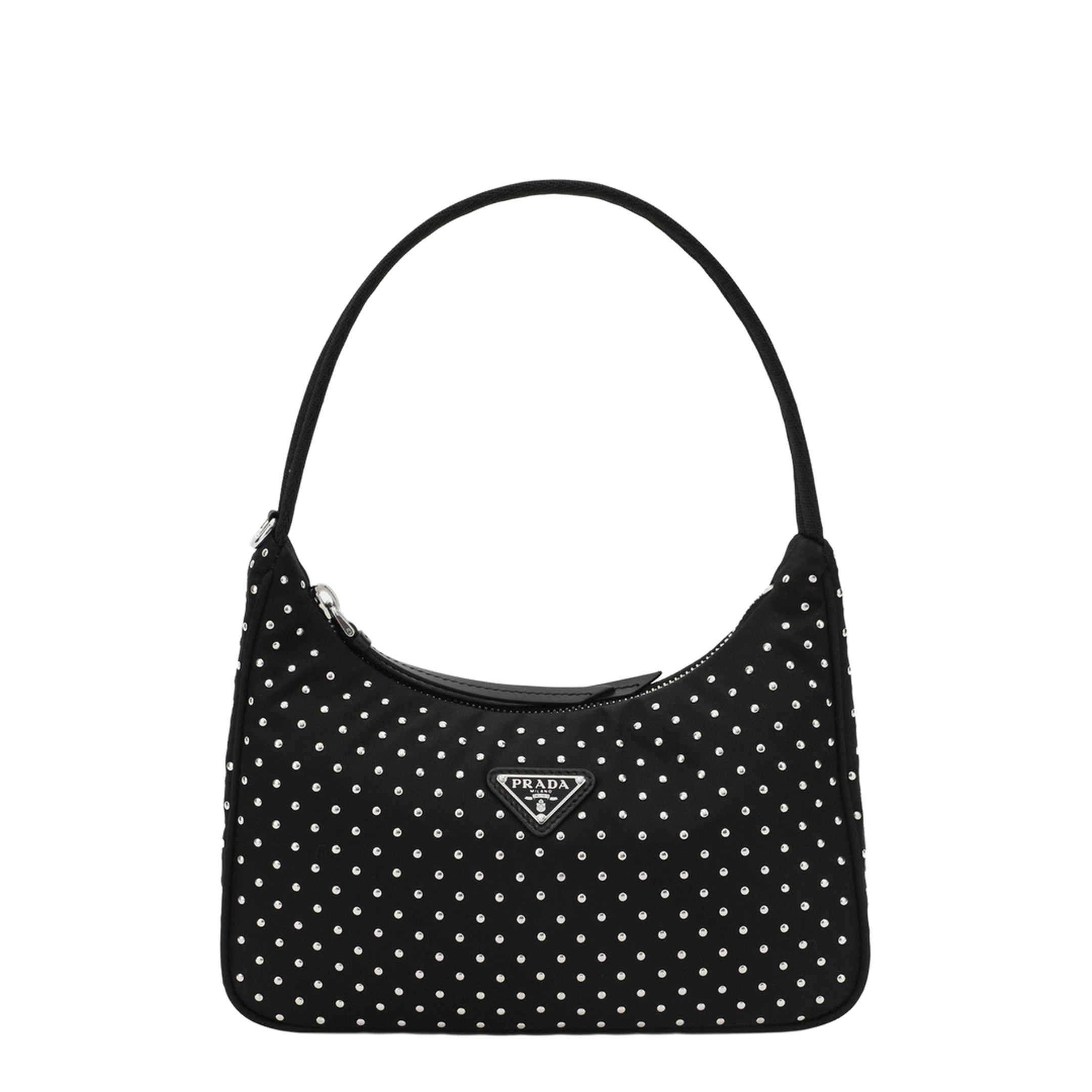Black Re-Edition Handbag with Studs - Image 1