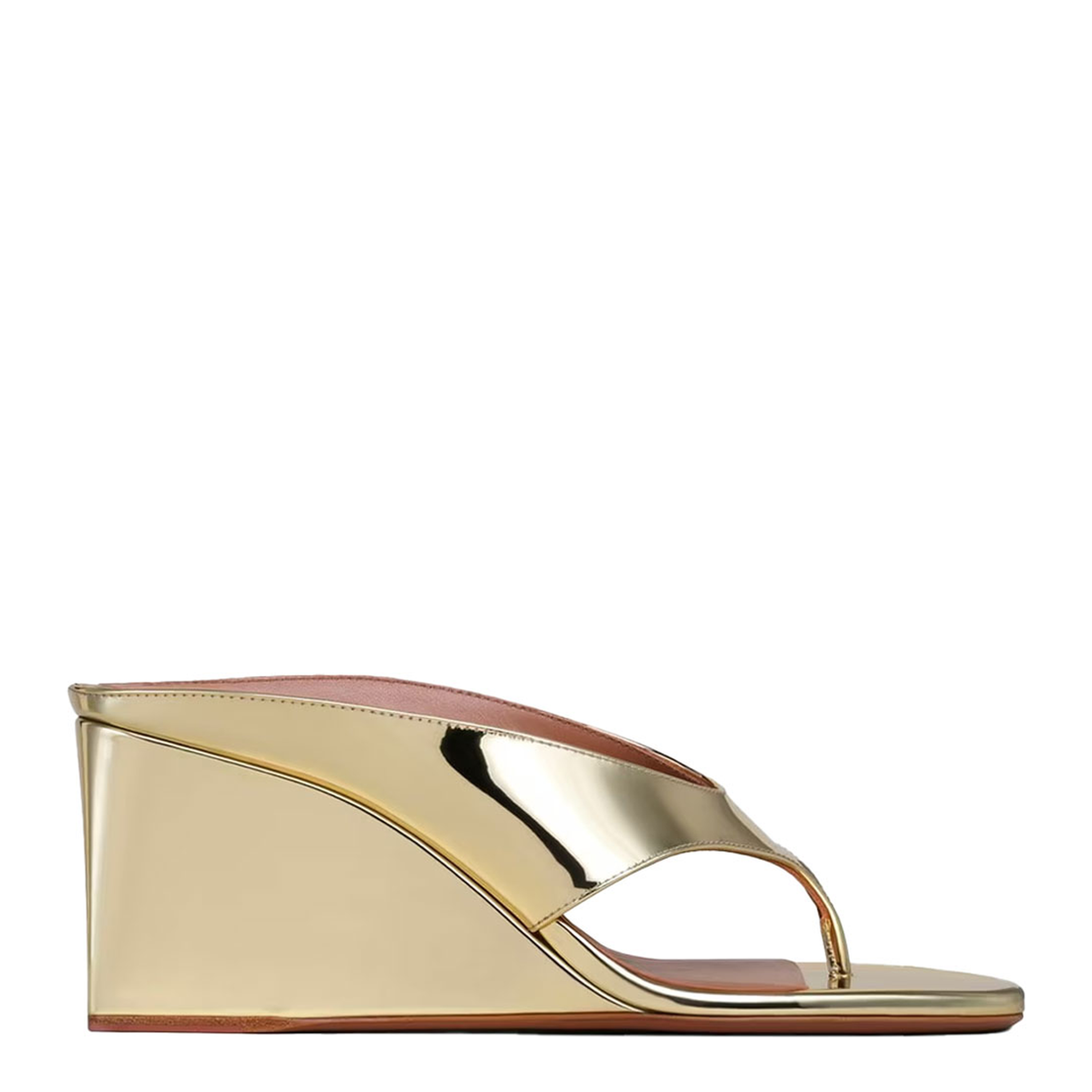 Cube Thong Mule in Mirror Fabric - Image 1