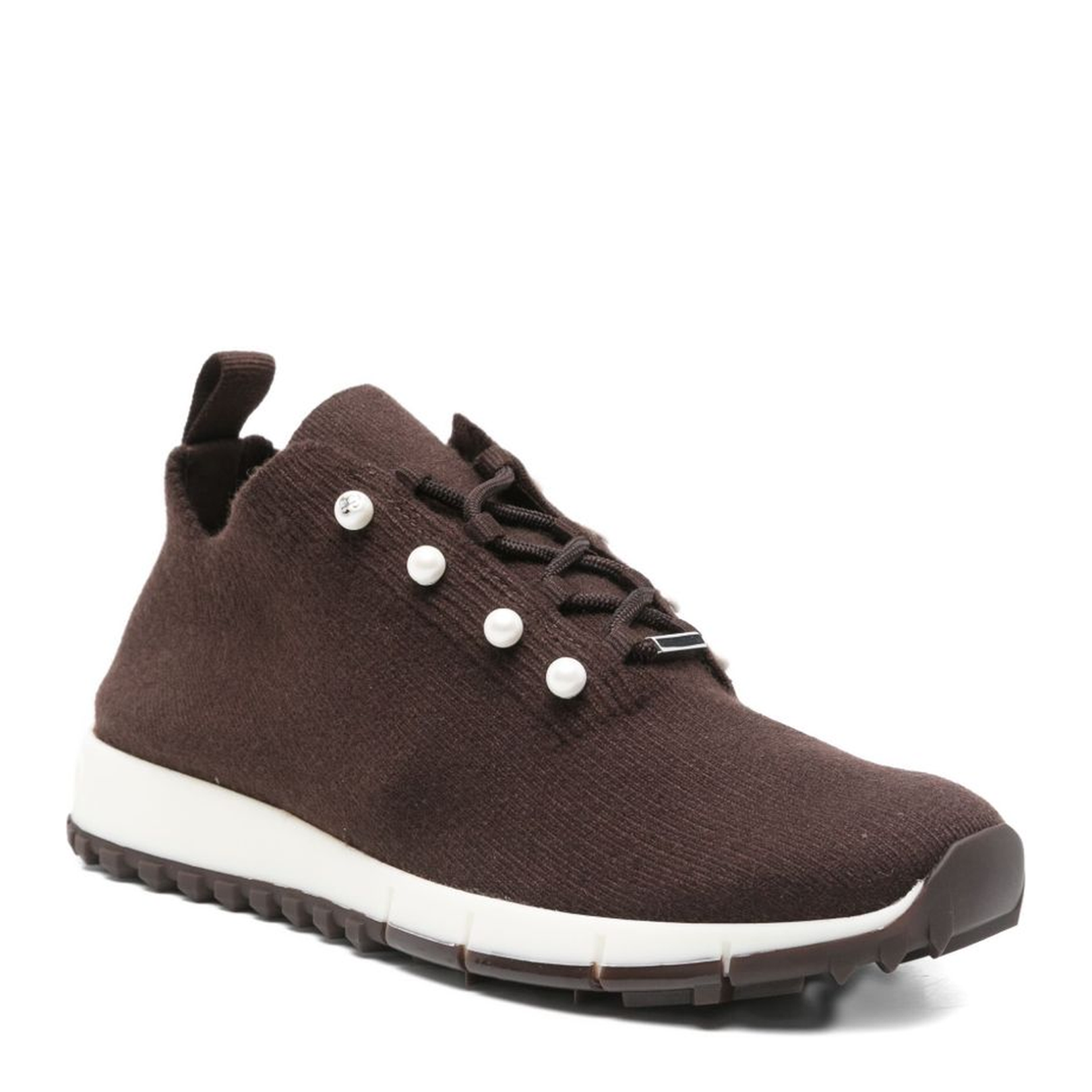 Chocolate Cashmere Melange Knit Trainers - Image 2