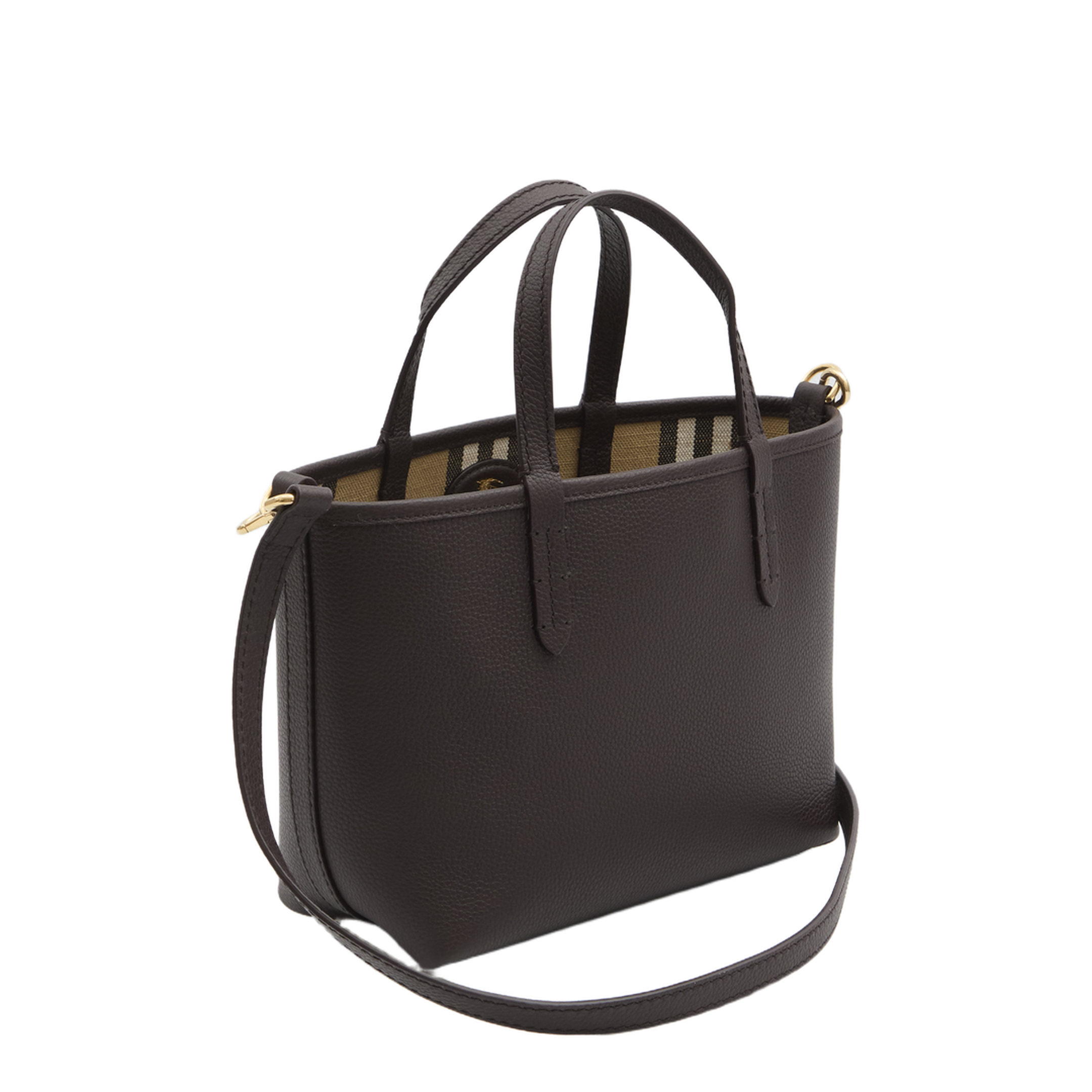 Bloomsbury Mini Leather Reversible Tote - Peat Brown/Sand Beige - Image 2
