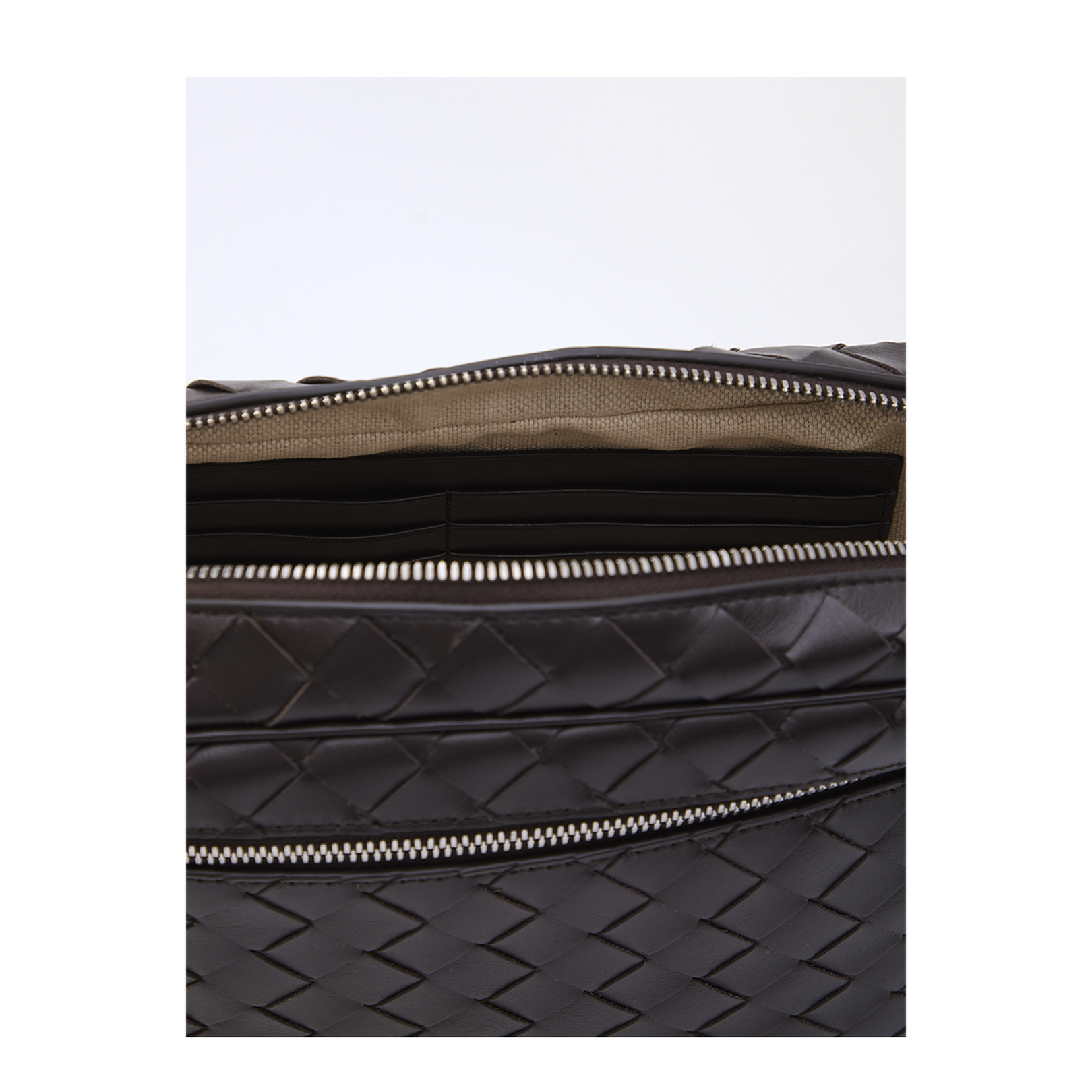 Intrecciato Small Leather Pouch - Brown - Image 4