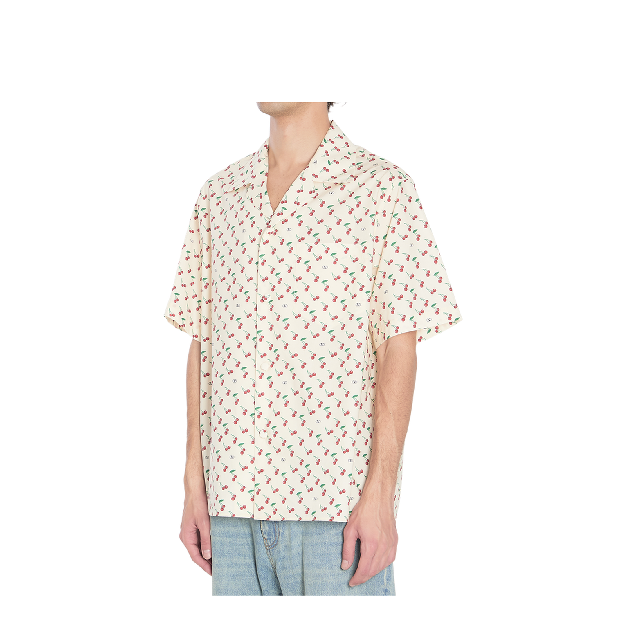 Cotton Poplin Bowling Shirt With Cherryfic Print - Image 2