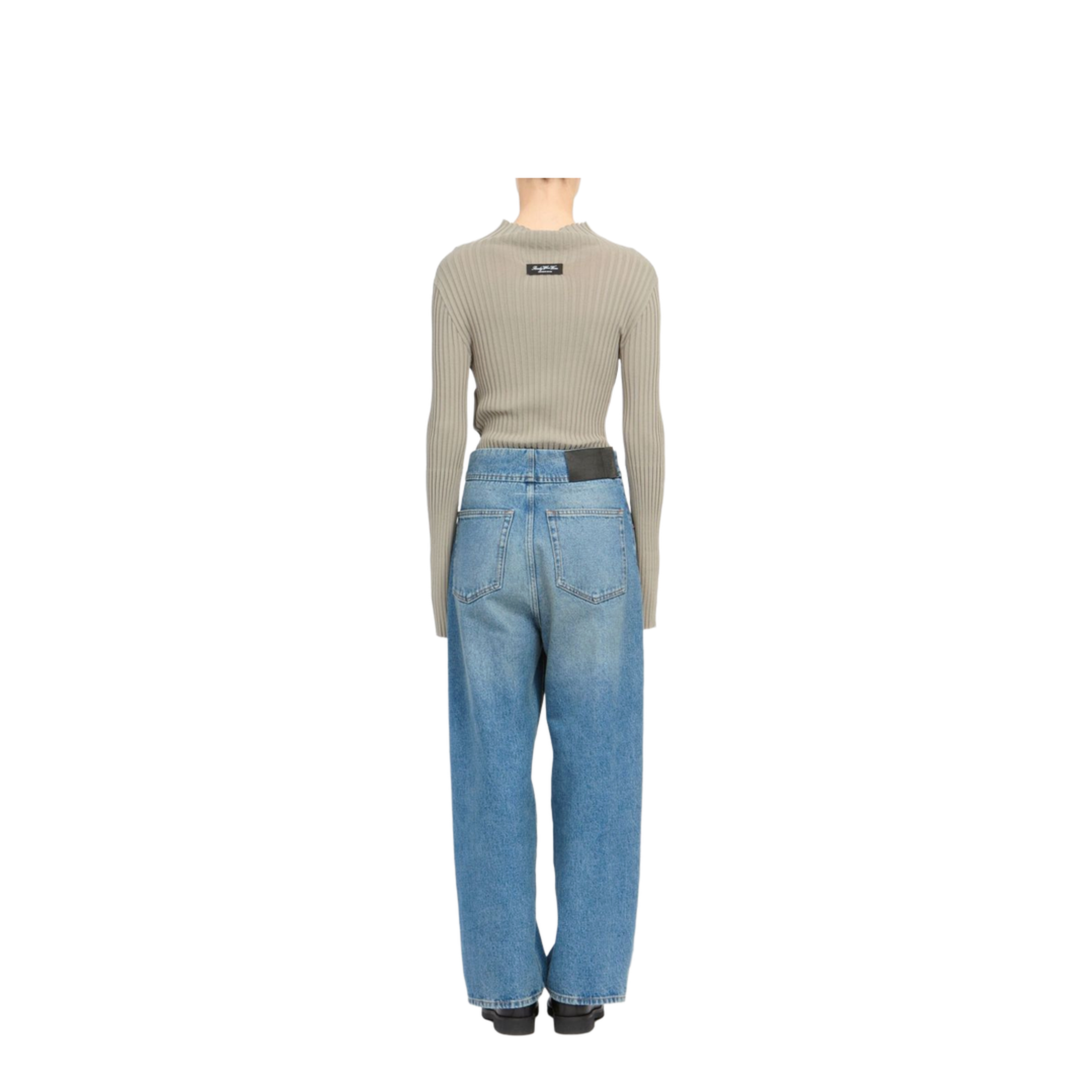 Straight Leg Cotton Denim Jeans - Image 5