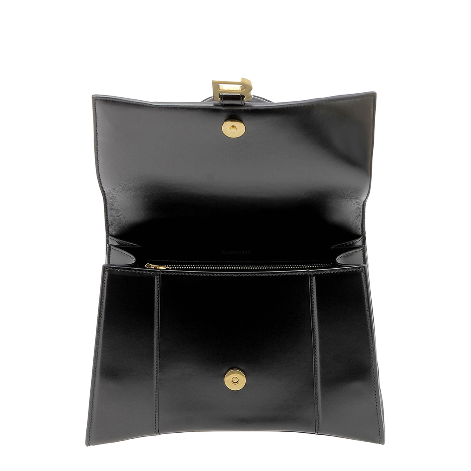 Hourglass Leather Handbag Black - Image 4