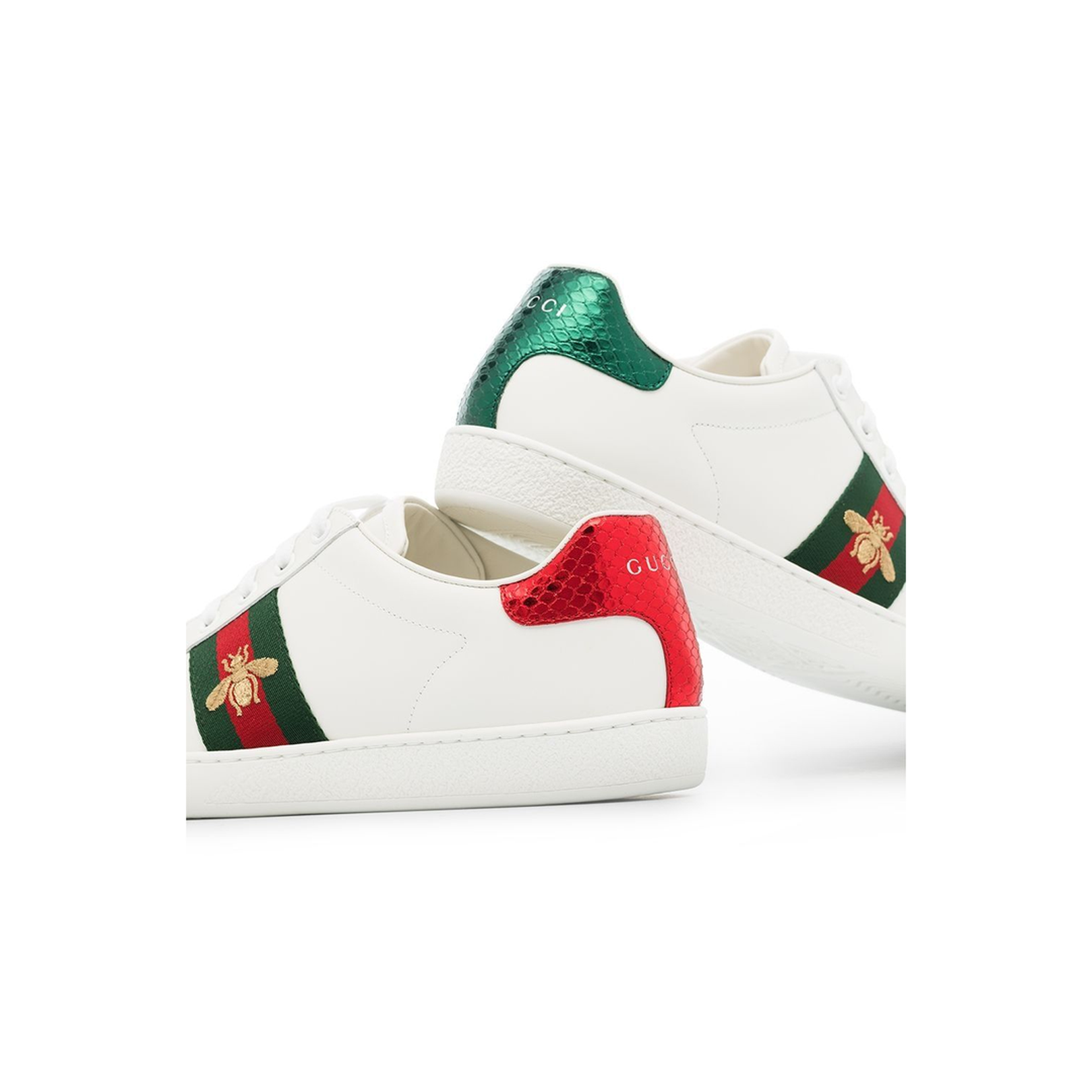 White Ace Embroidered Trainers - Image 1