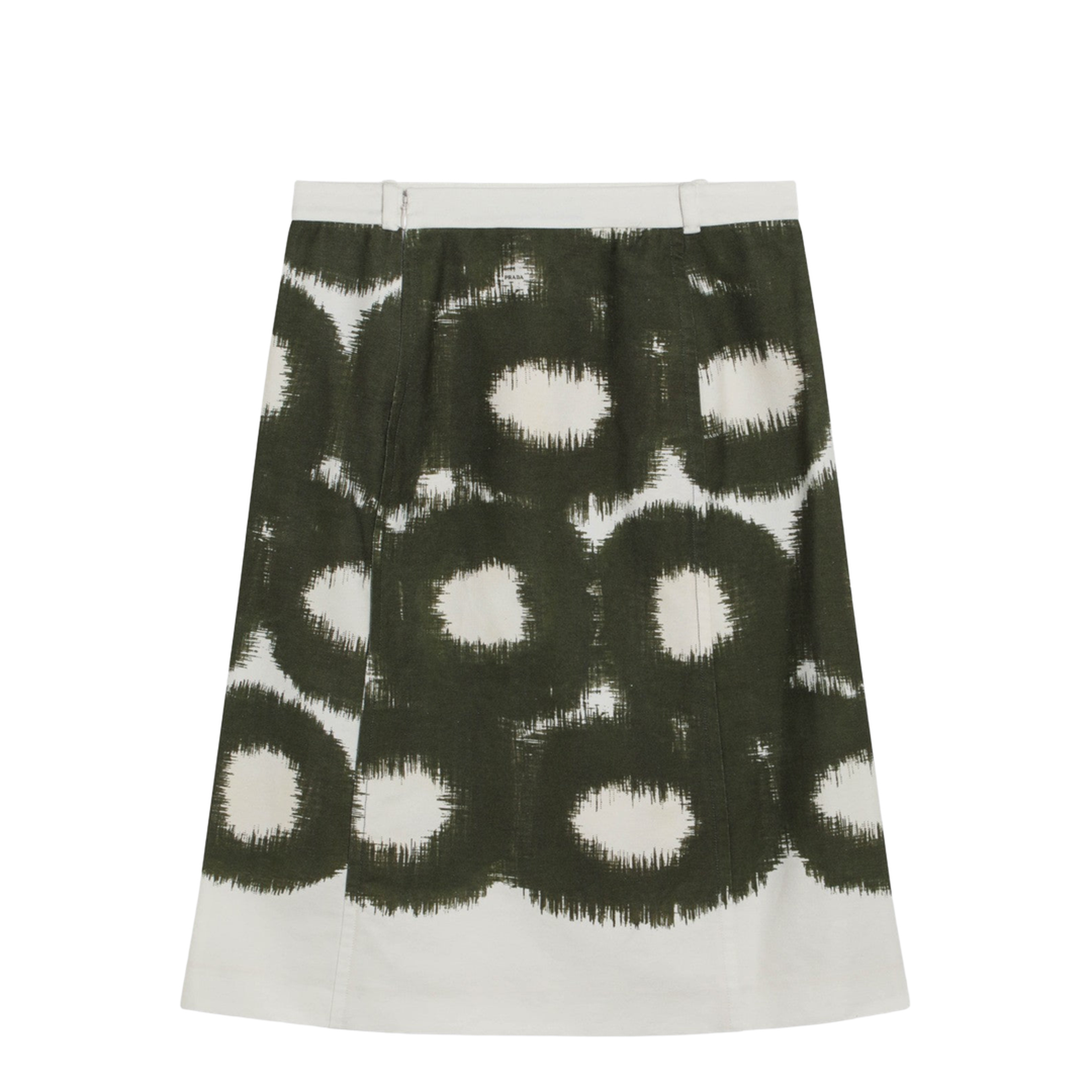 Cotton Skirt with Military Green Pattern - Image 2