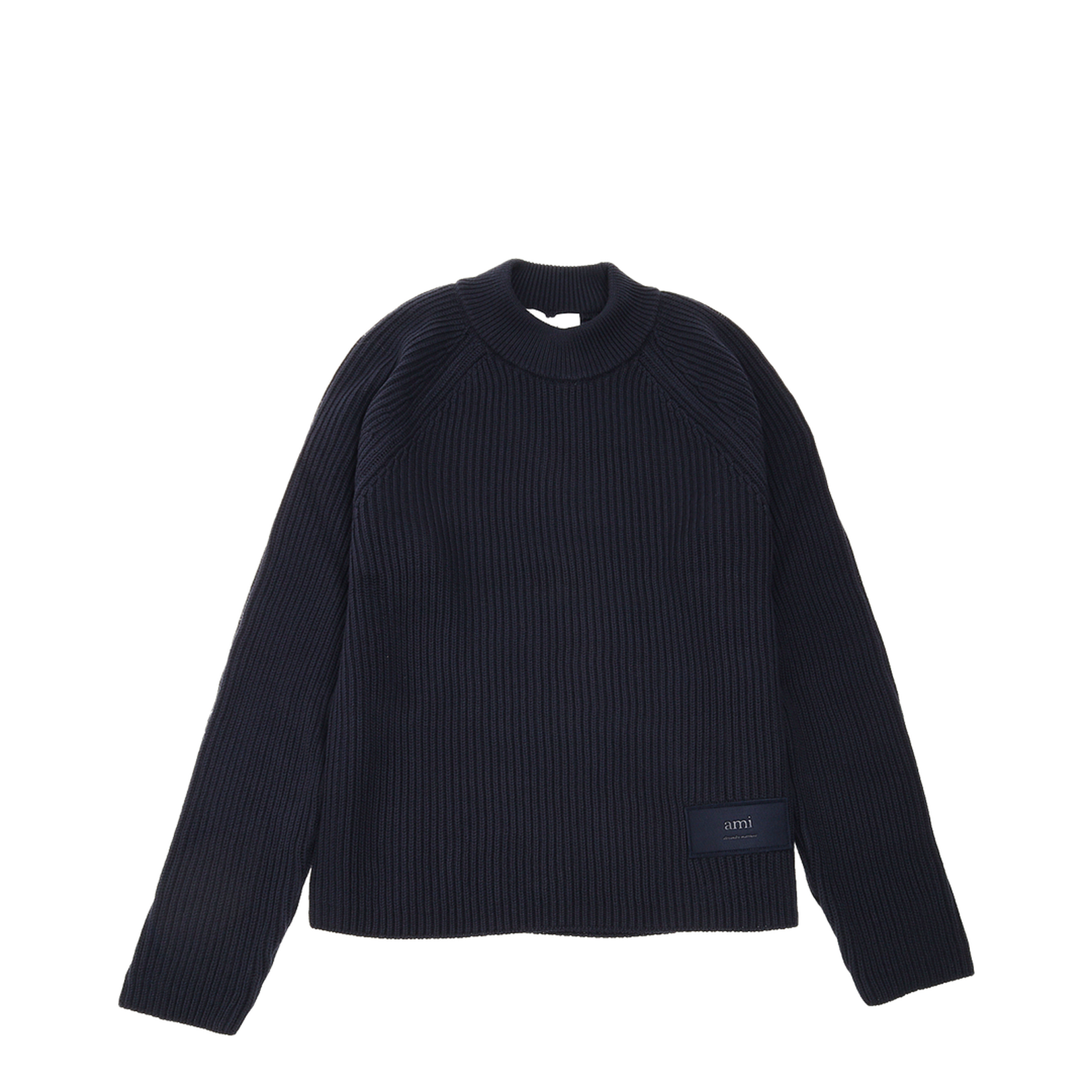 Navy Roll Neck Sweater Night Blue Red - Image 1