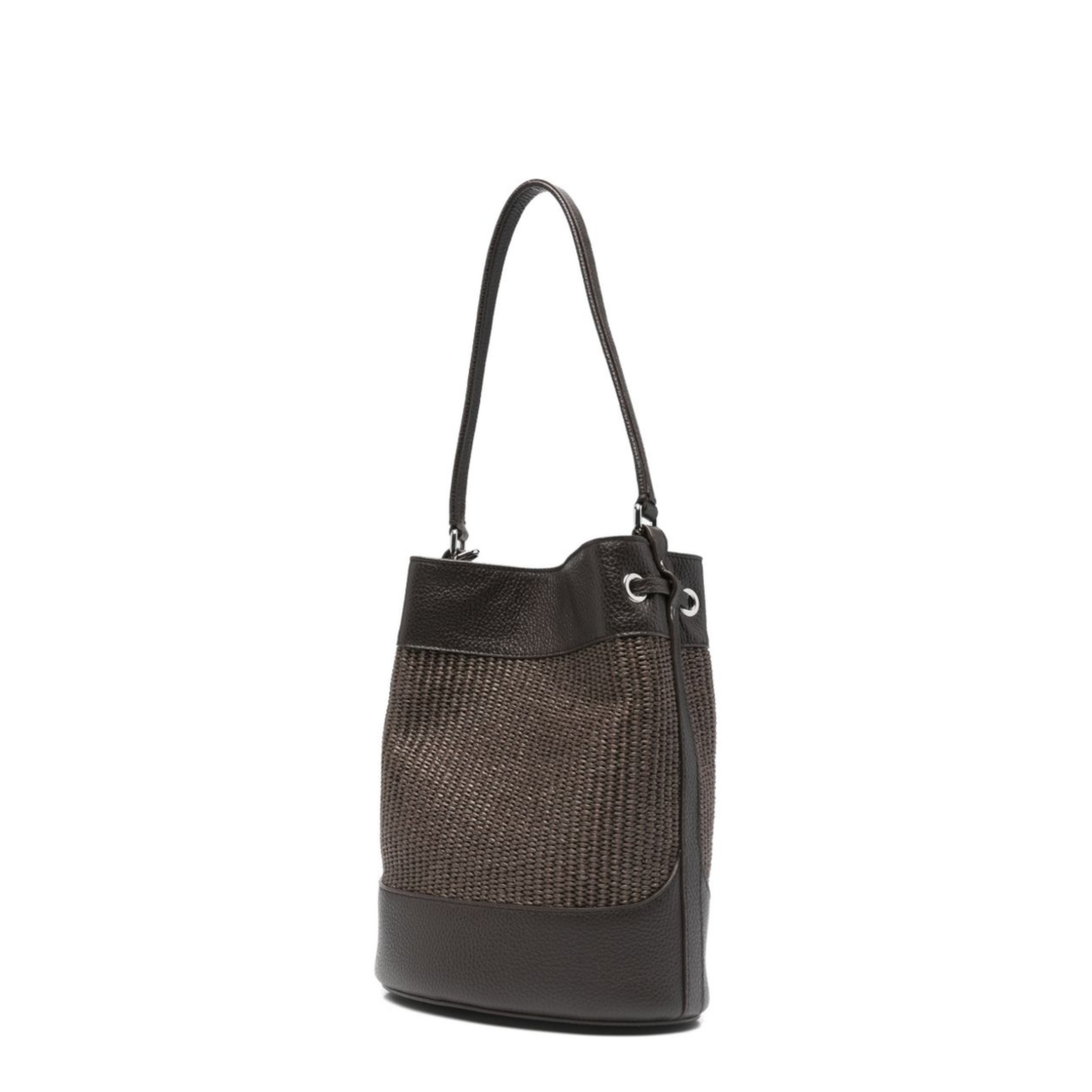 Mondà Small Wicker Bucket Bag - Brown Underground - Image 4