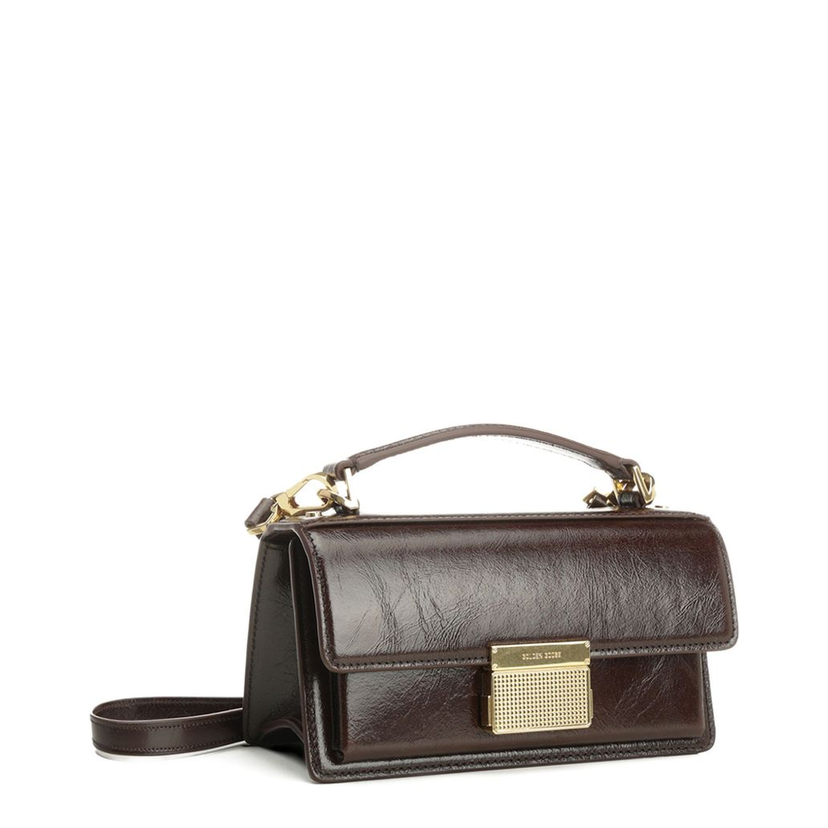 Small Calf Leather Handbag - Dark Brown - Image 2