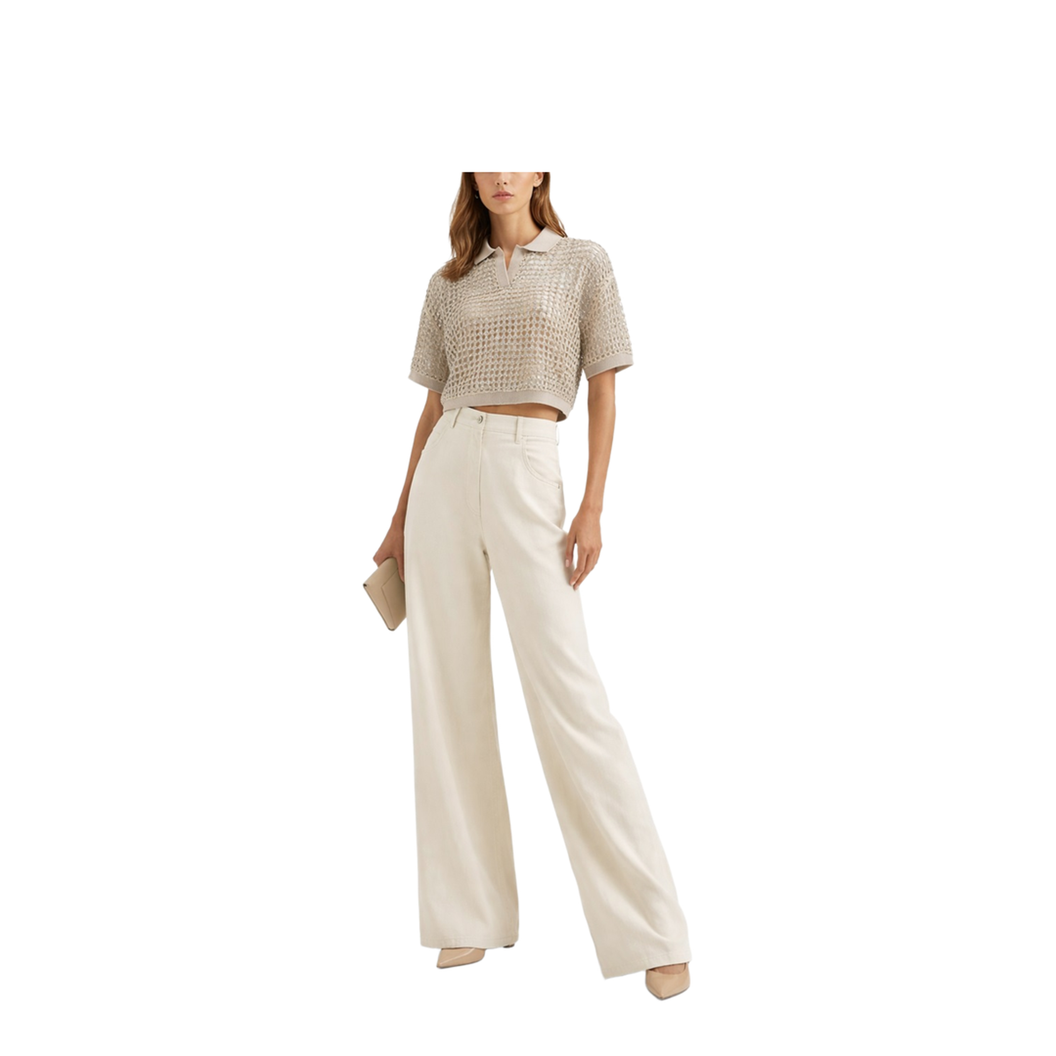 Silk and Linen Knit Polo Shirt - Image 2