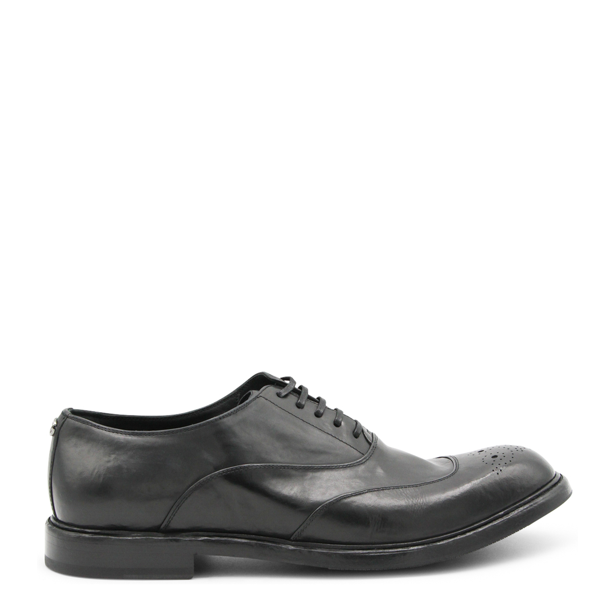 Washed Black Calfskin Lace-Up Shoe - Image 1