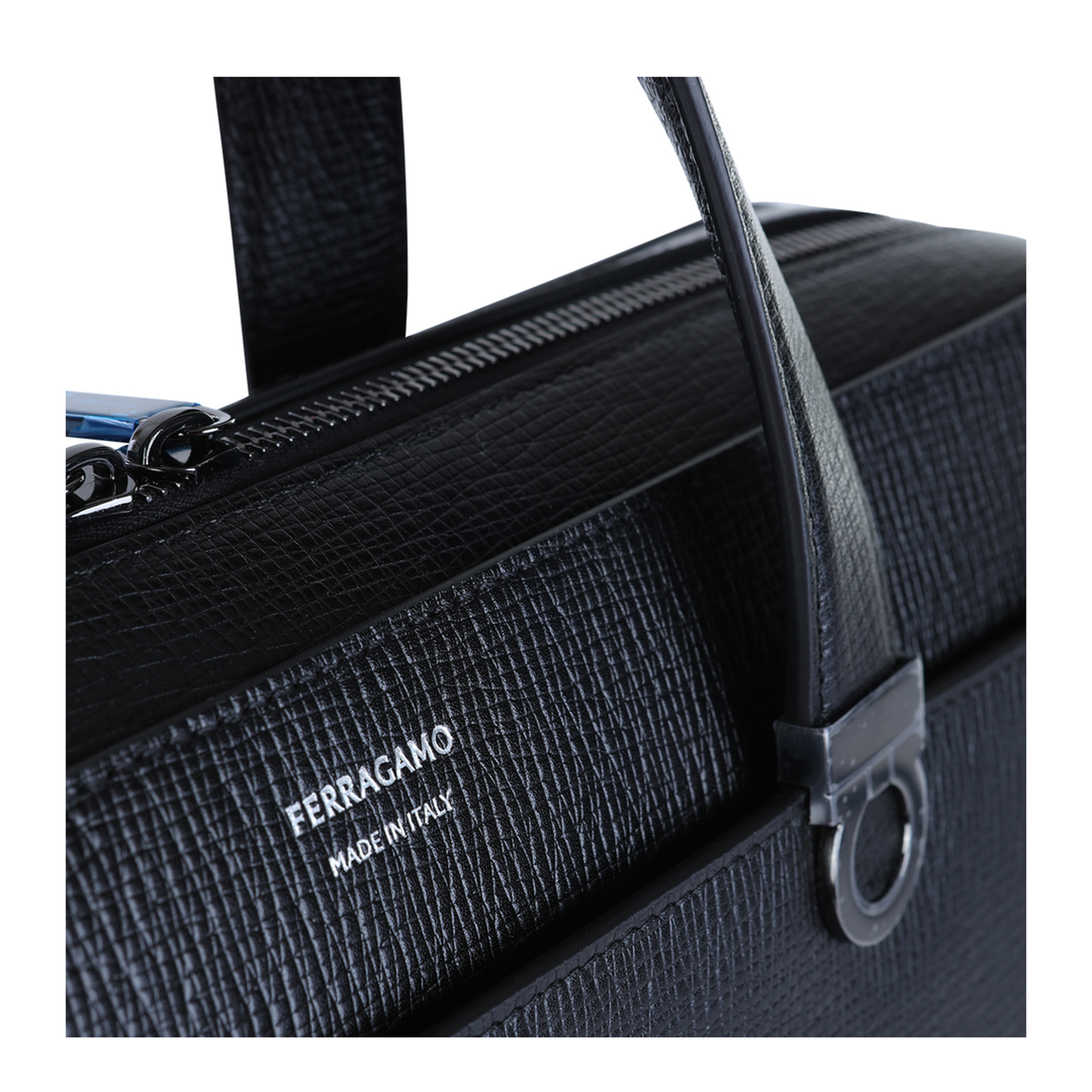 Gancini Trading Hammered Calfskin Briefcase - Black - Image 8