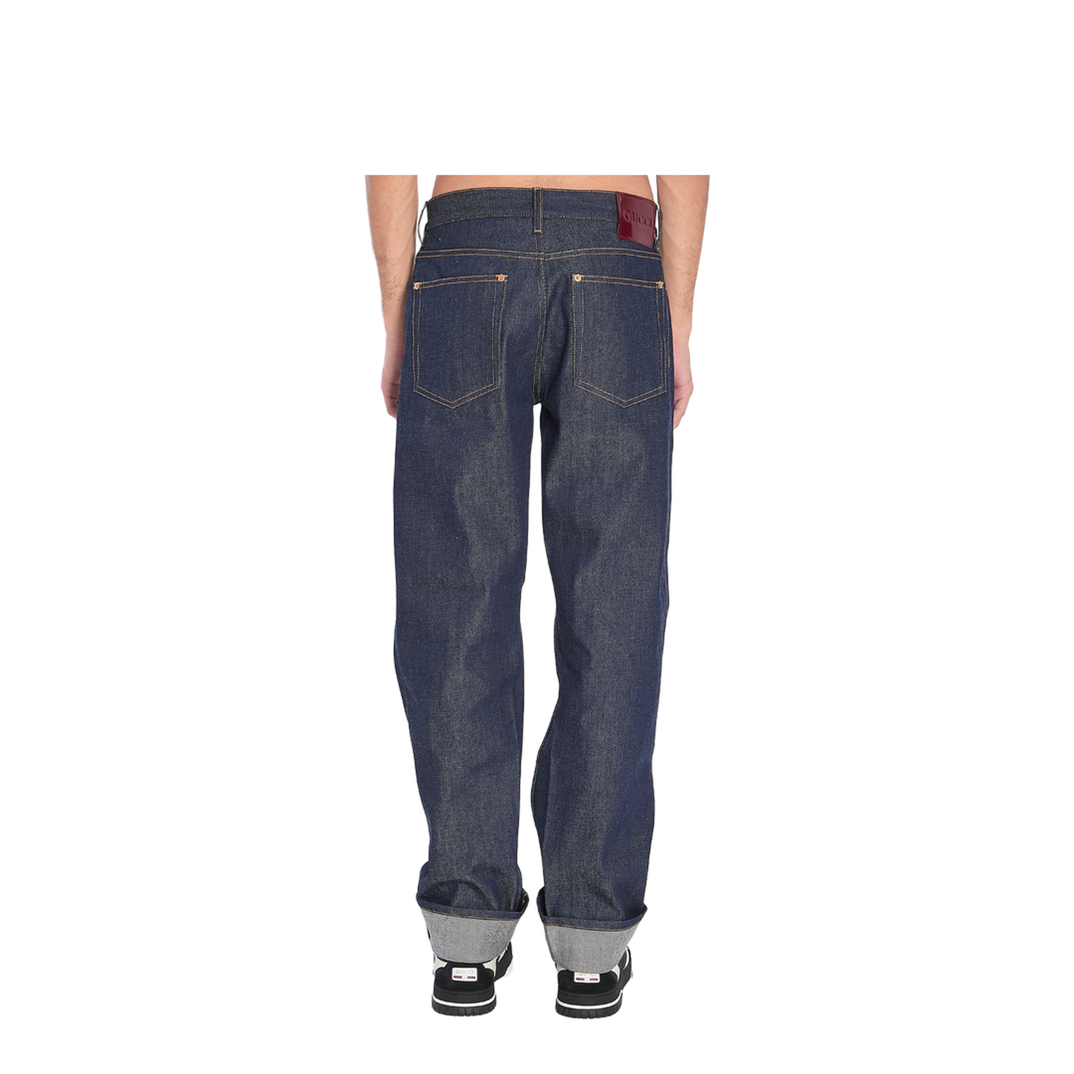 Denim Trousers with Hem Details - Image 4
