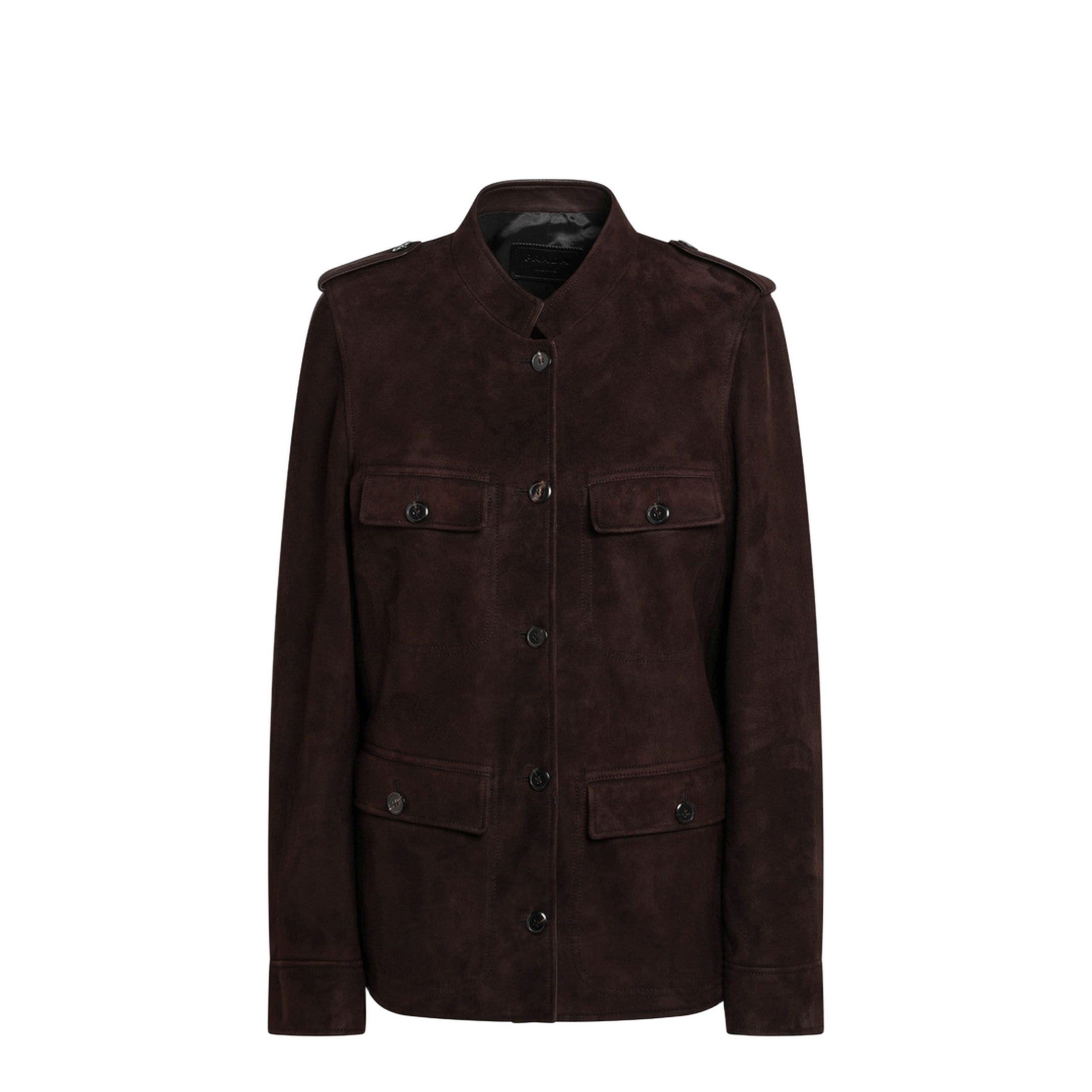 Coffee-coloured Suede Jacket - Image 1