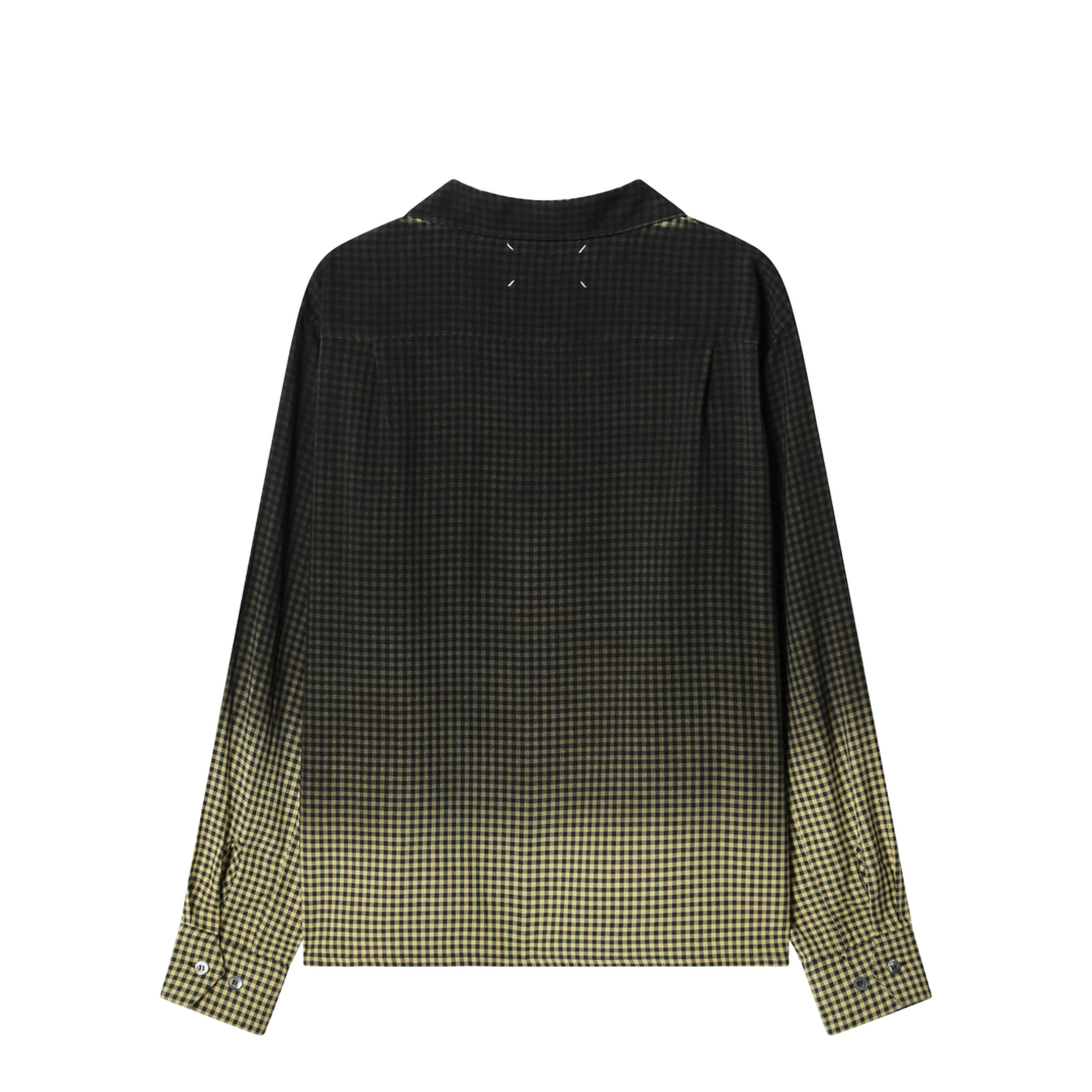 Gradient Check Viscose Shirt In Yellow And Black - Image 2