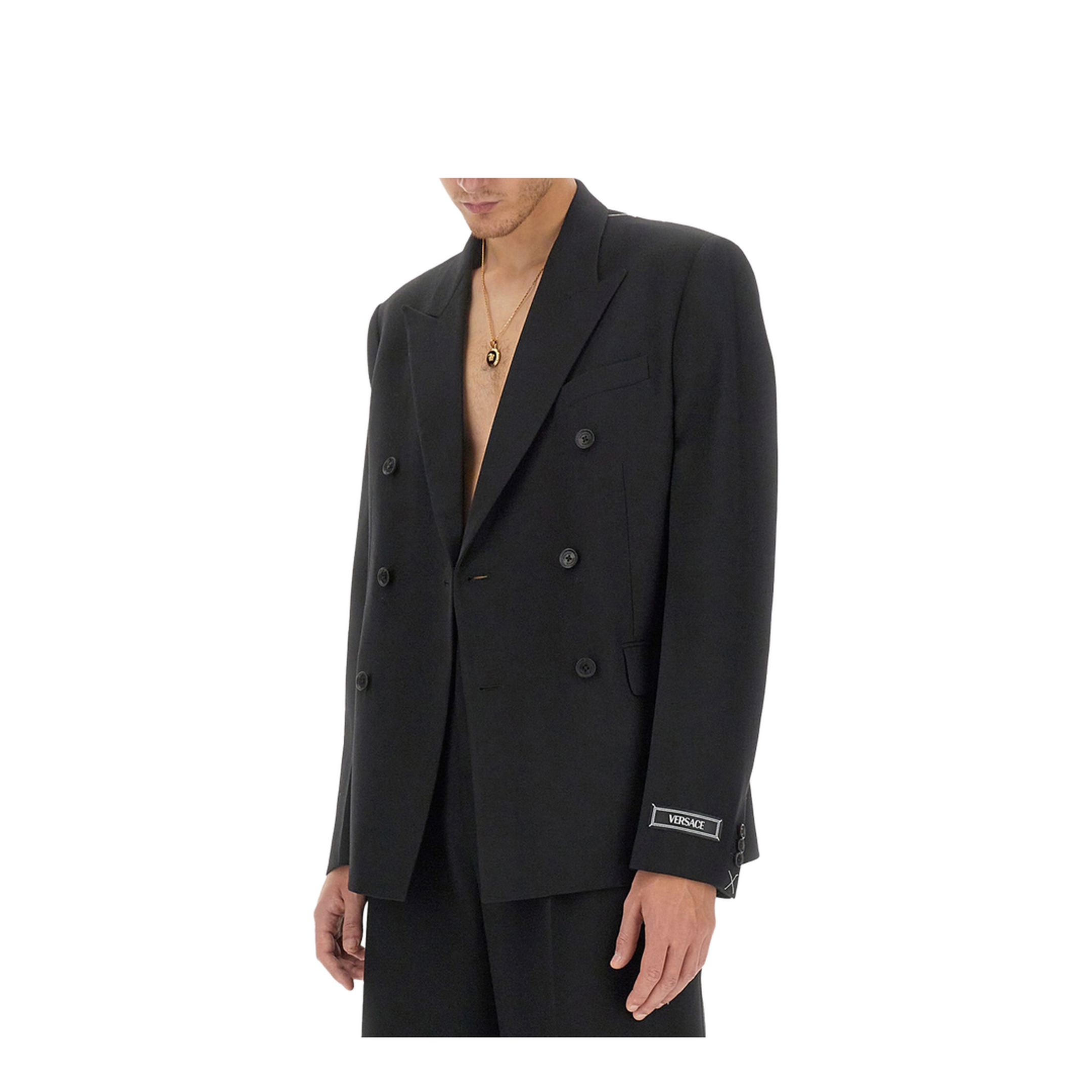 Formal Jacket Wool Fabric - Black - Image 4