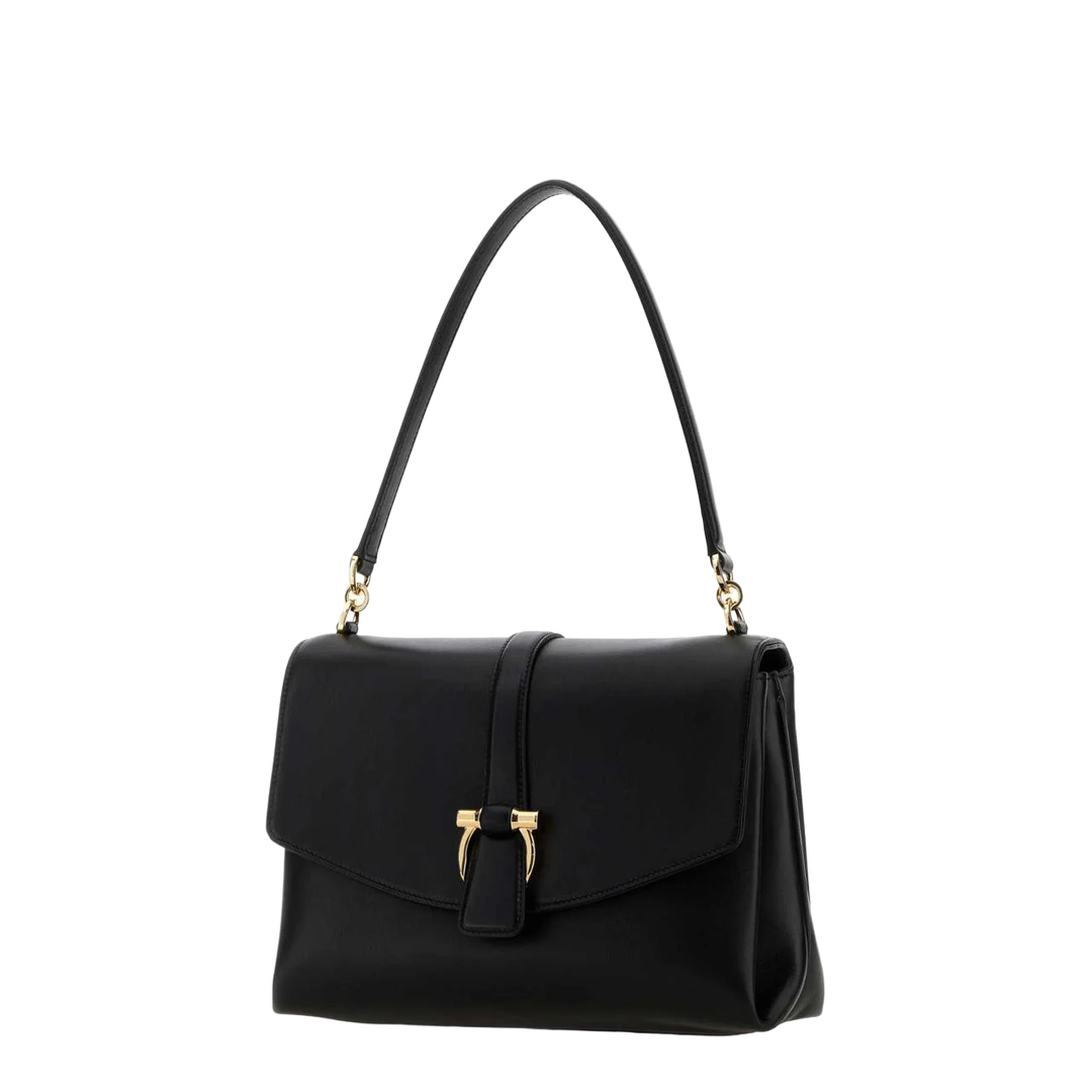 Front Flap Shoulder Bag - Black - Image 2