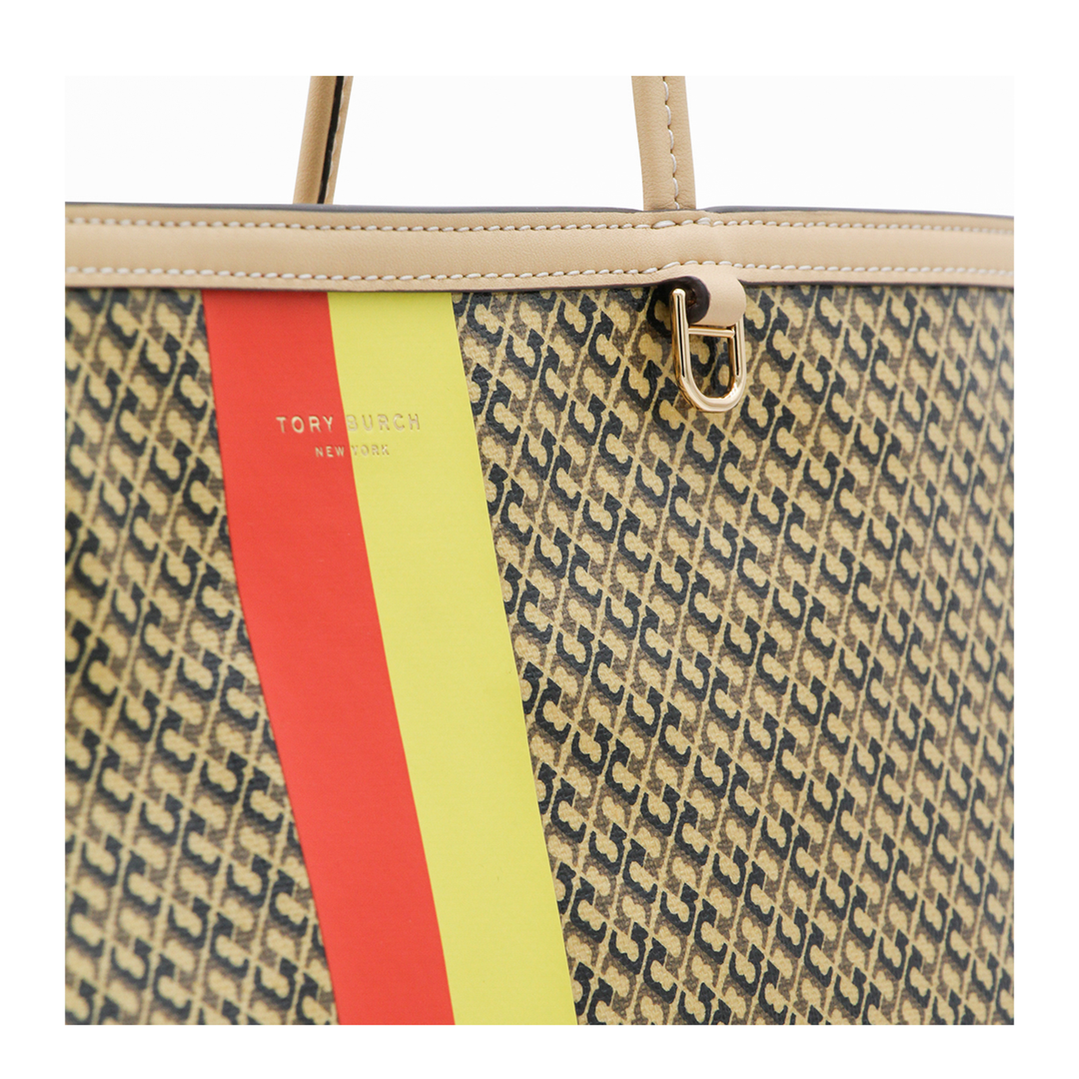 Racer Coated Canvas Tote - Tan Printed - Image 4