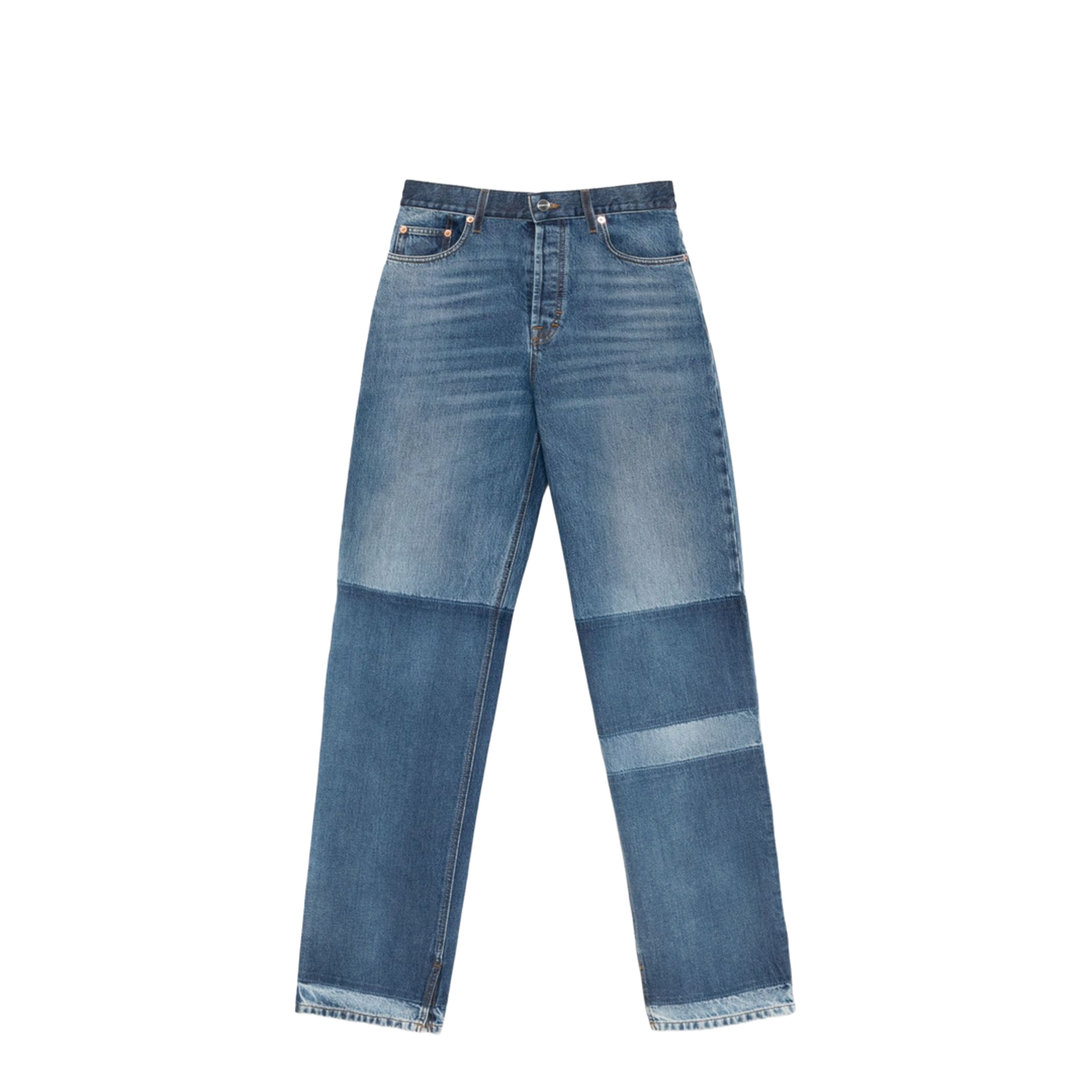 Two-toned denim pant in light blue - Image 1