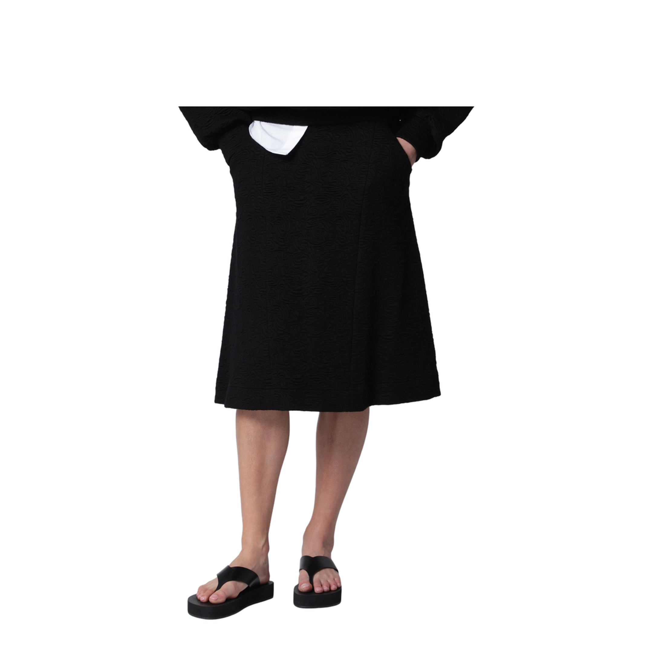 Black Viscose-Blend Skirt - Image 1