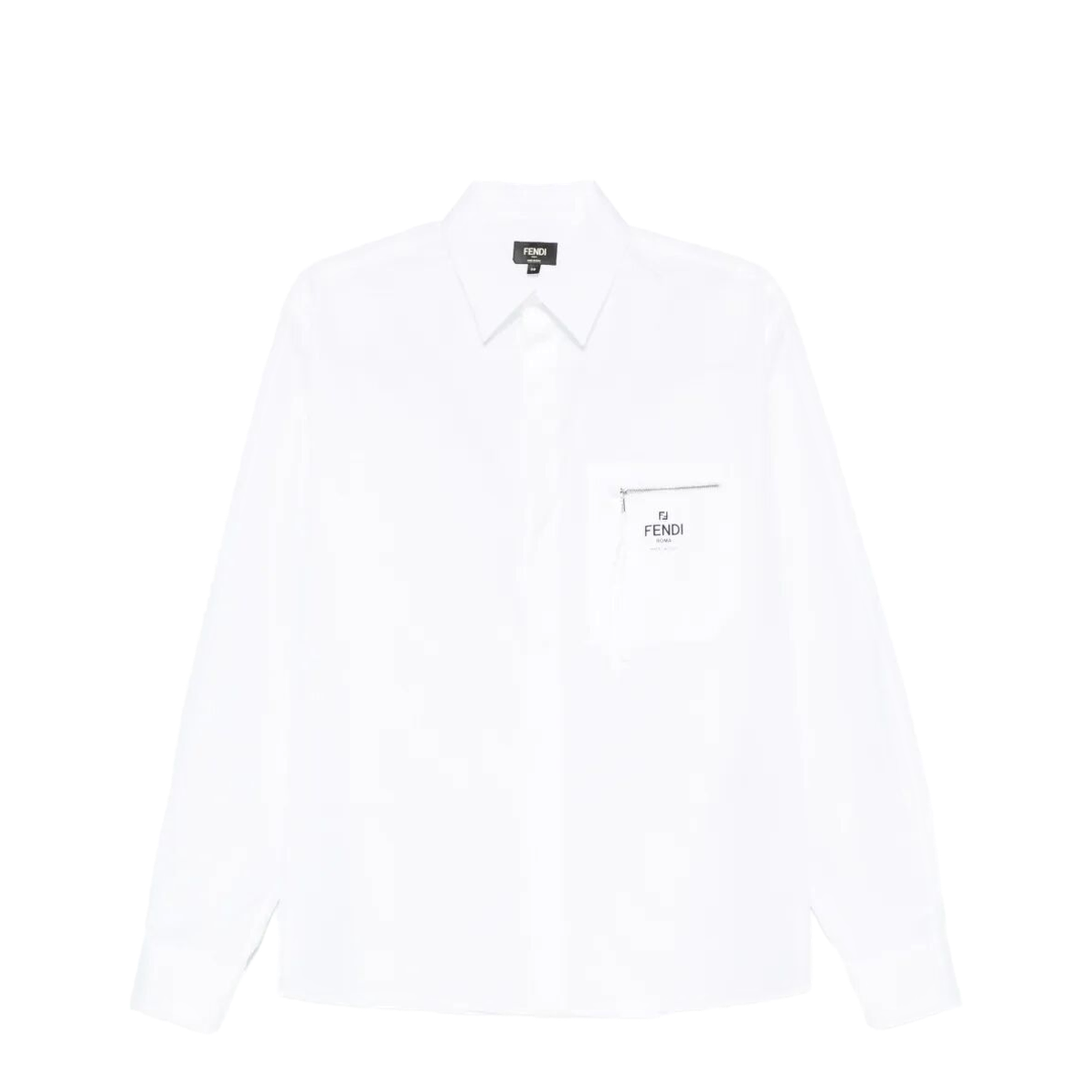Boxy Fit Cotton Shirt with Zip Pocket - Image 1