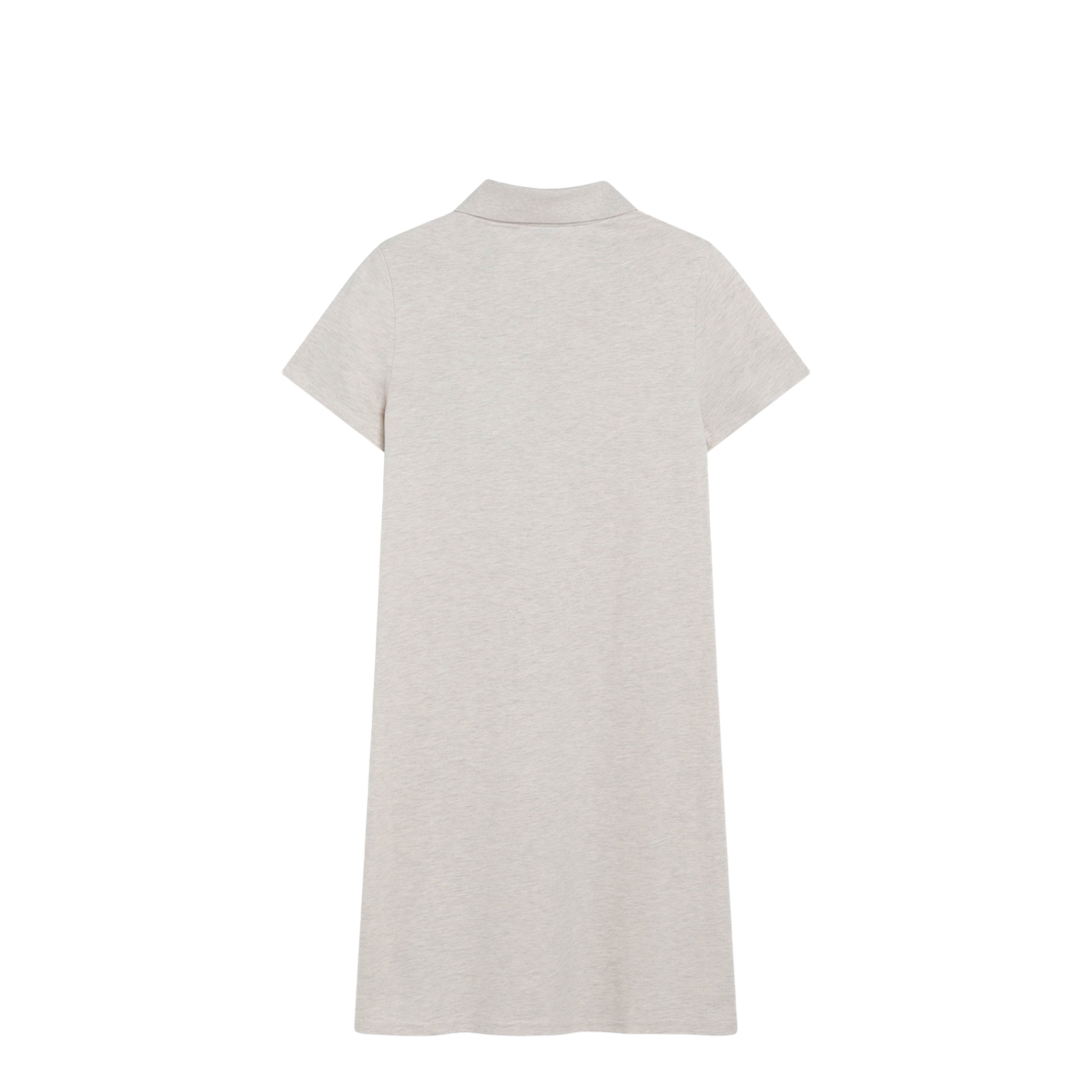 Beige Mélange Cotton Polo Dress - Image 2
