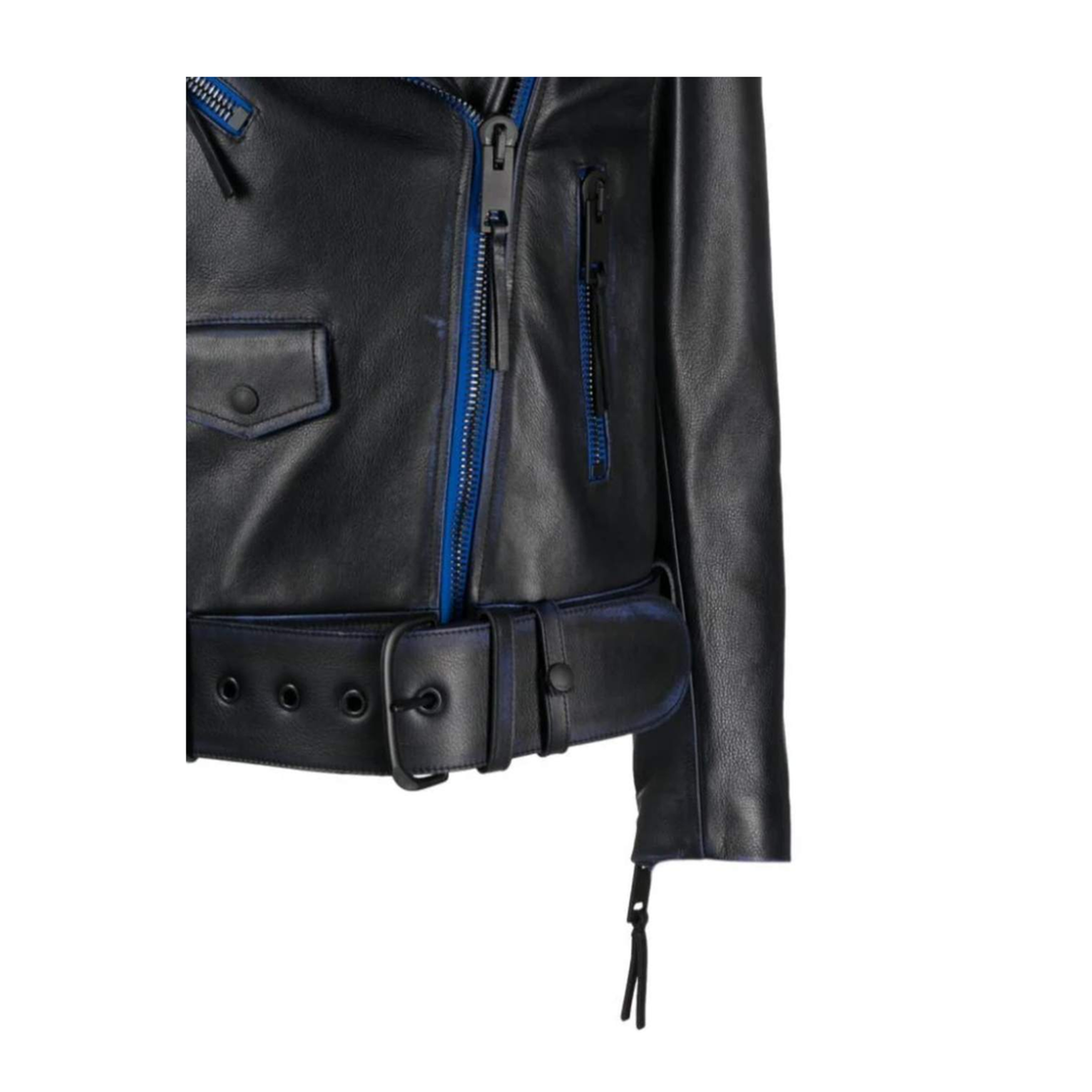 Contrast-Trim Leather Jacket - Image 2