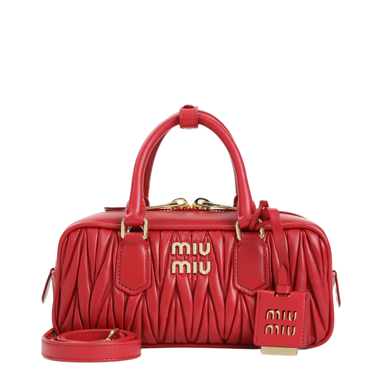 Arcadie Matelassé Handbag Leather Red - Image 1