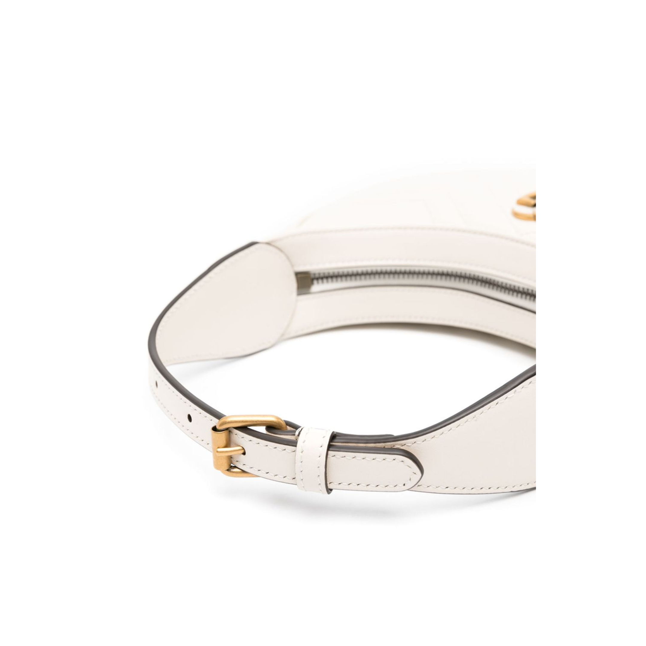 Small Shoulder Bag in White Leather - Image 2