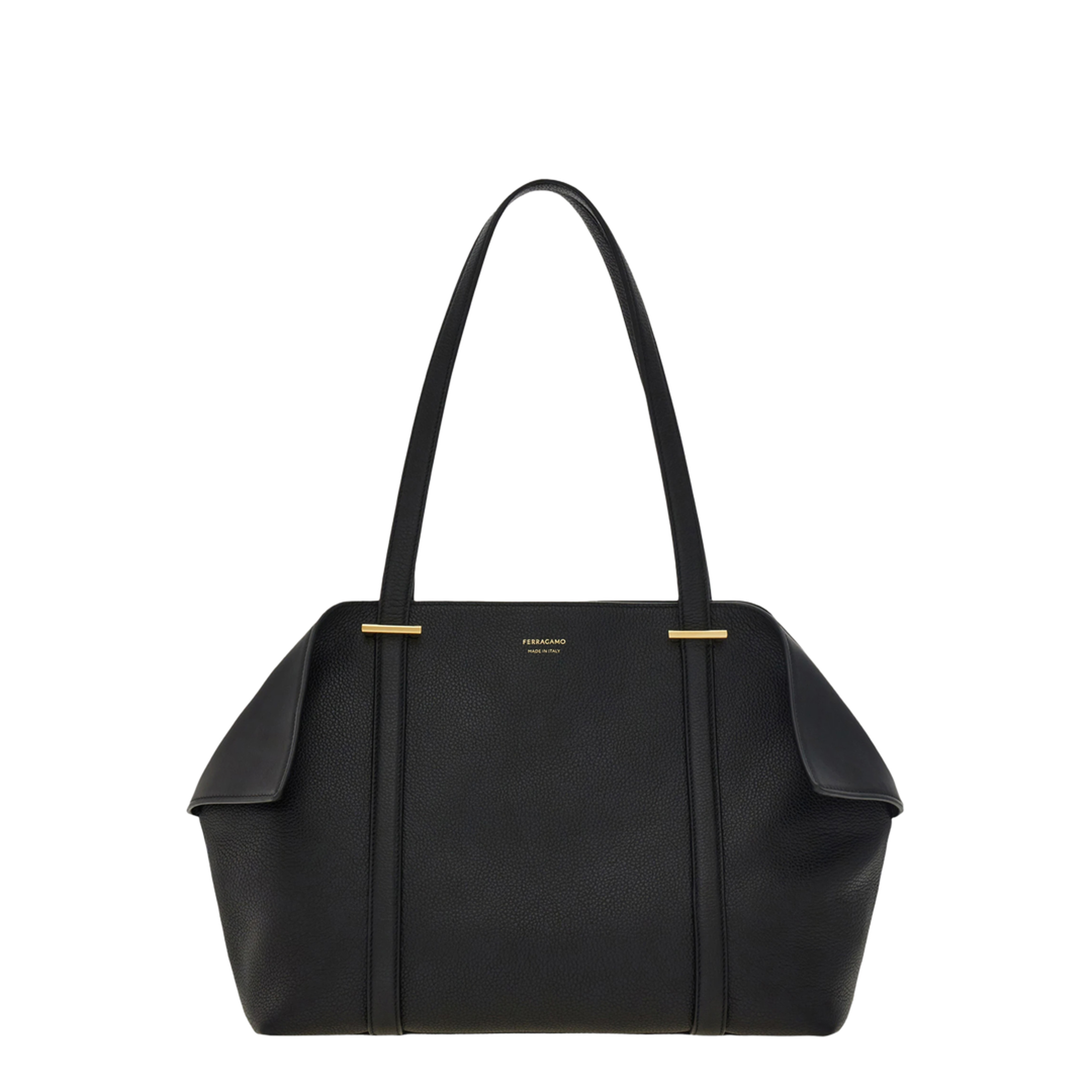 Scarf Folded Medium Calfskin Tote - Nero - Image 1